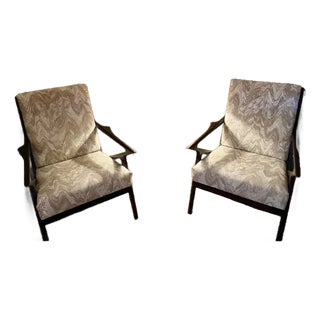 Pair of Mid Century Modern Poul Jensen Interpretation Z Arm Chair