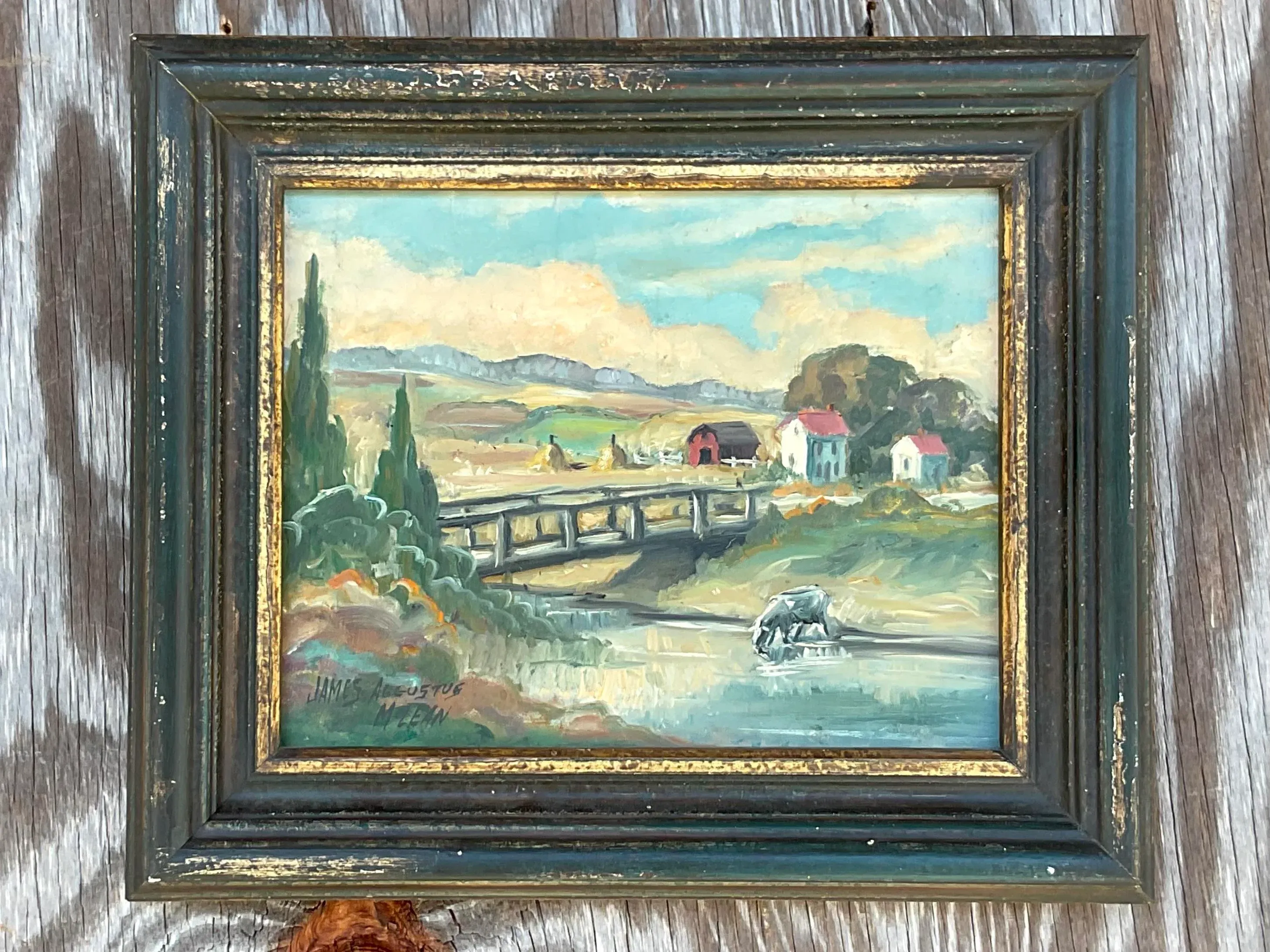 Vintage Boho Original Oil Painting Signed James Augustus McLean