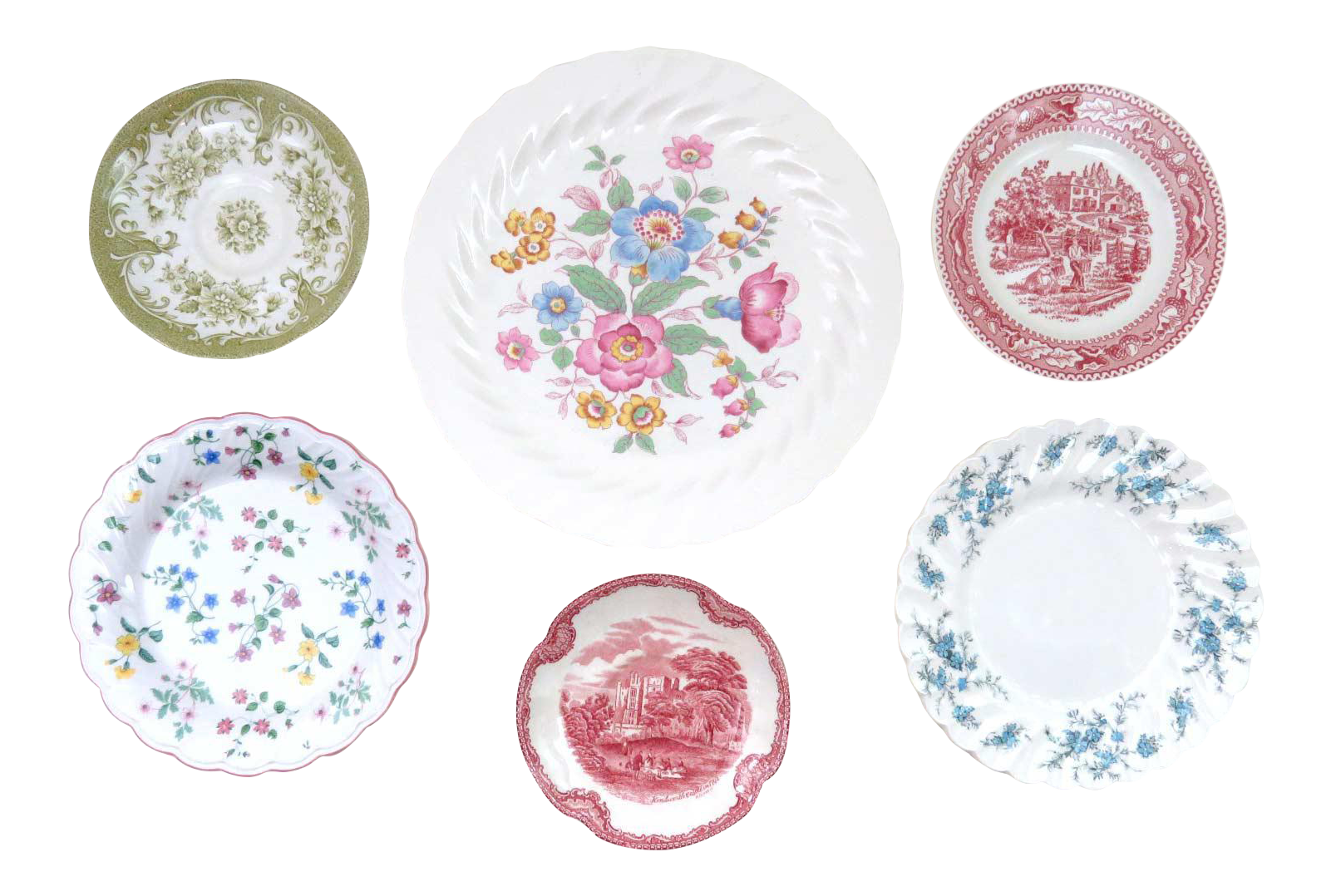 Decorative Vintage China Plates Set of 6 Chairish