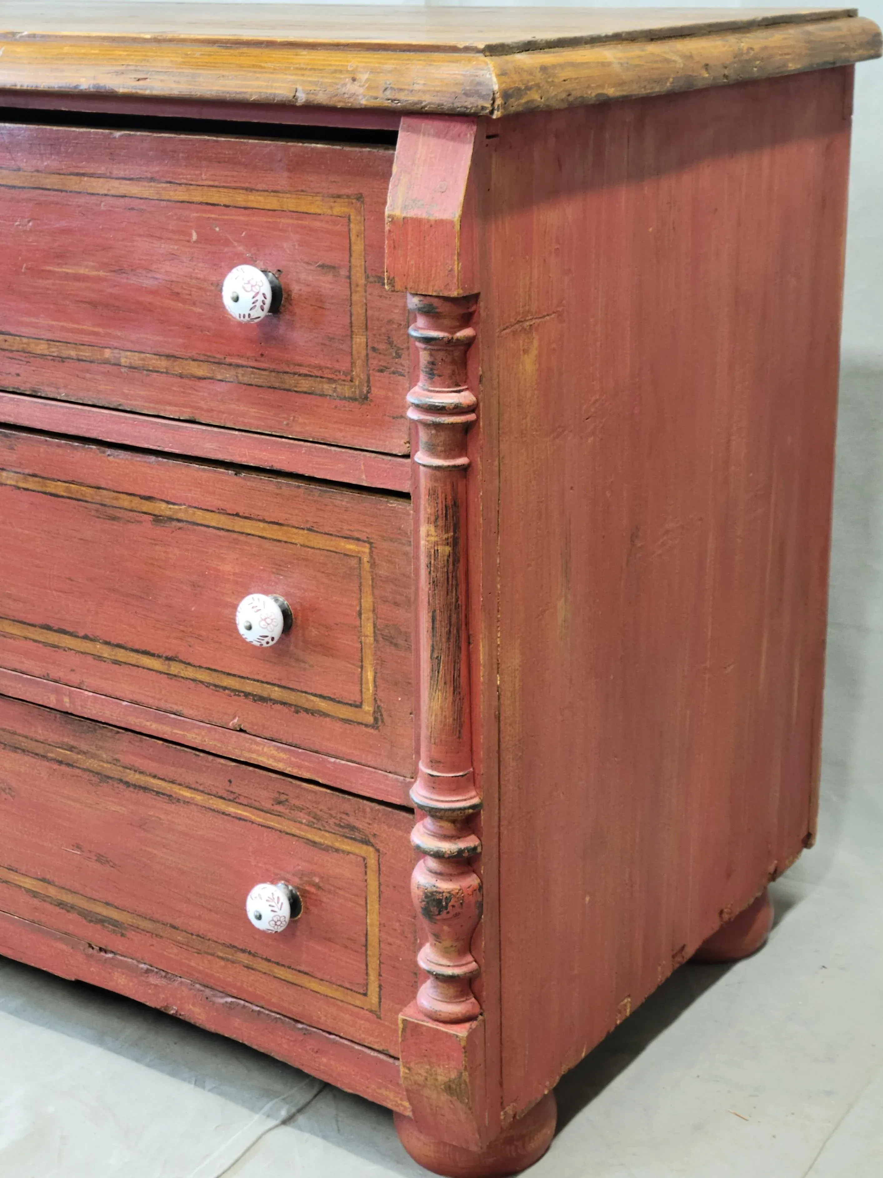 strapless open back dress Rustic Red Dresser in Brown Maple main image 1