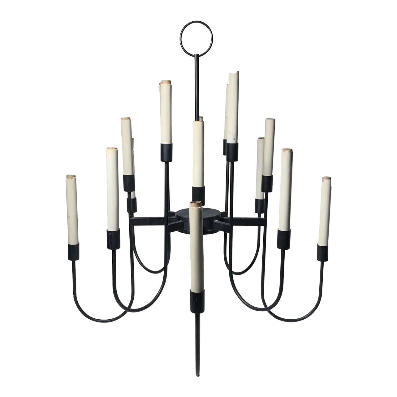 Vintage Lightolier Black Chandelier Chairish