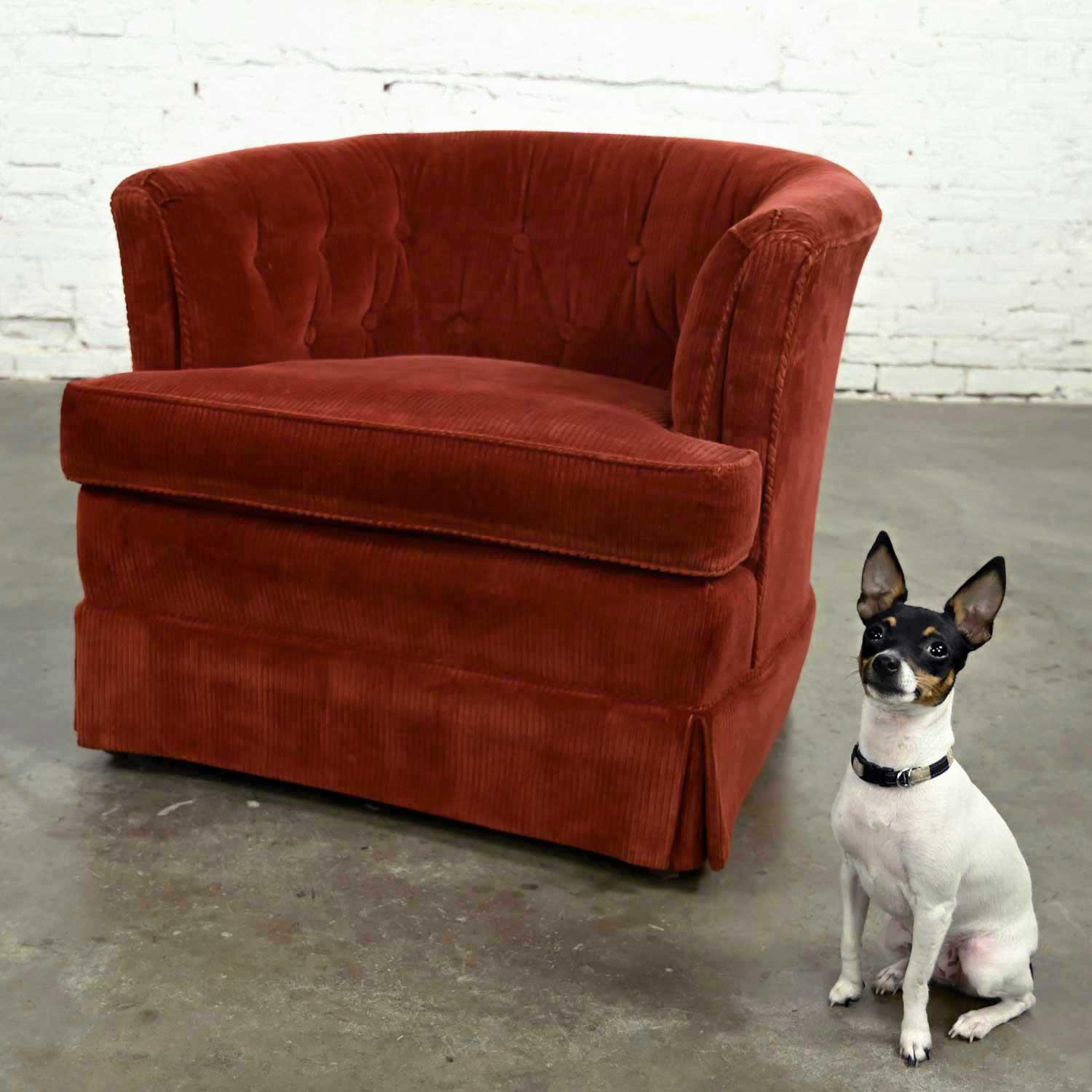 Burnt orange online barrel chair