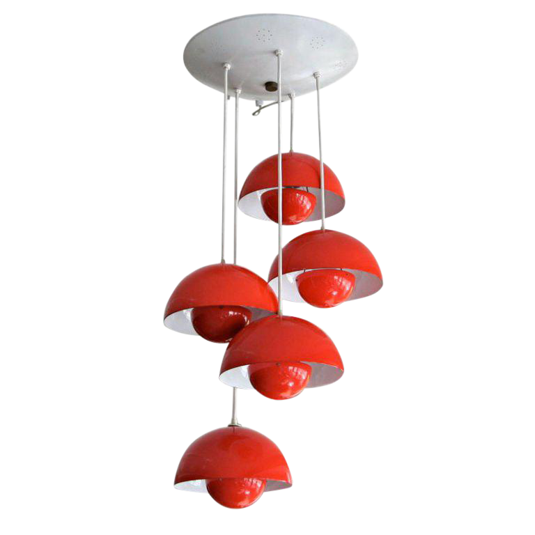 1970's Big Flower Pot Hanging Light by Verner Panton Chairish