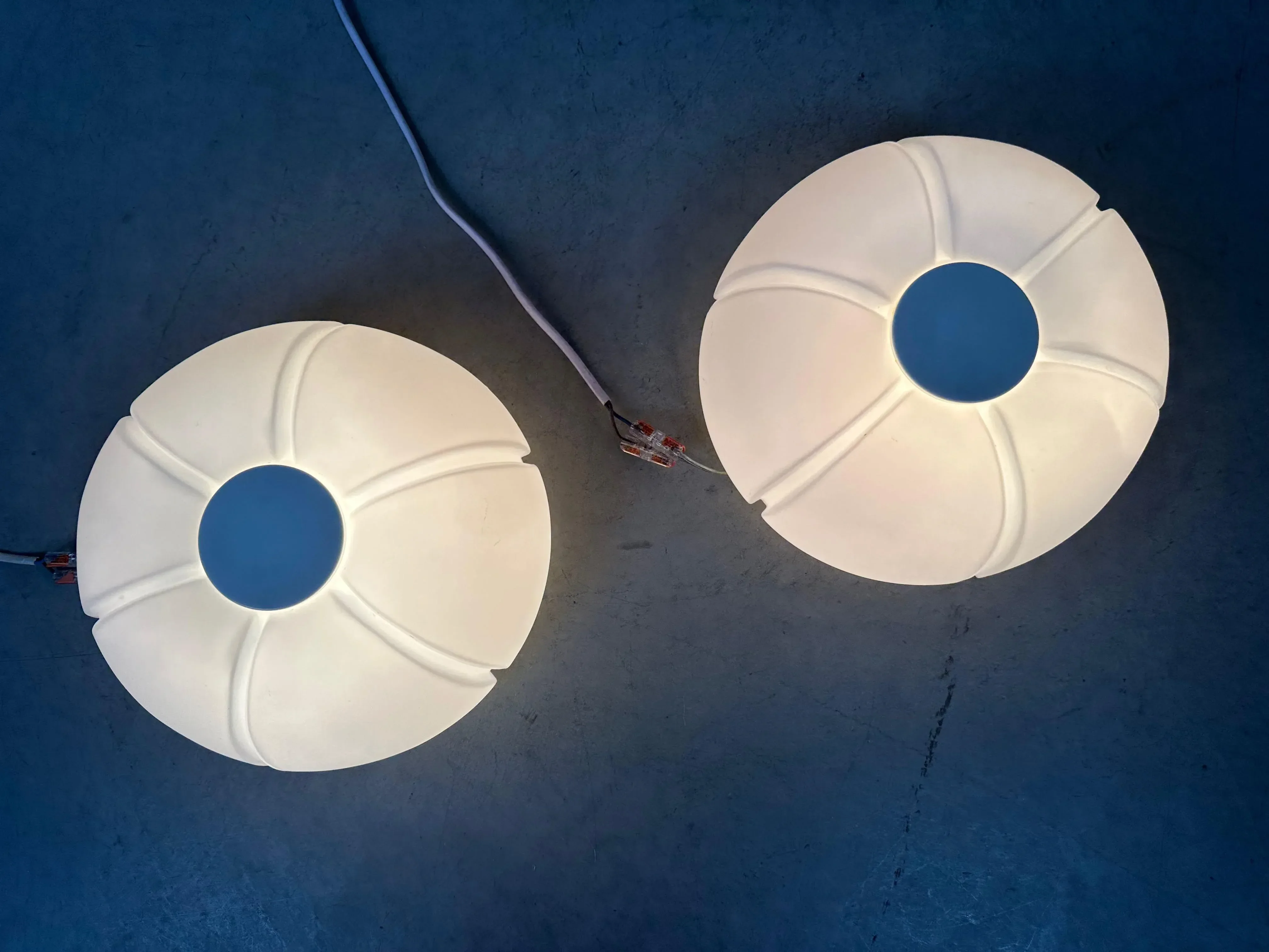 Vintage Opaline Ceiling Lamp from Glashütte Limburg, 1970s