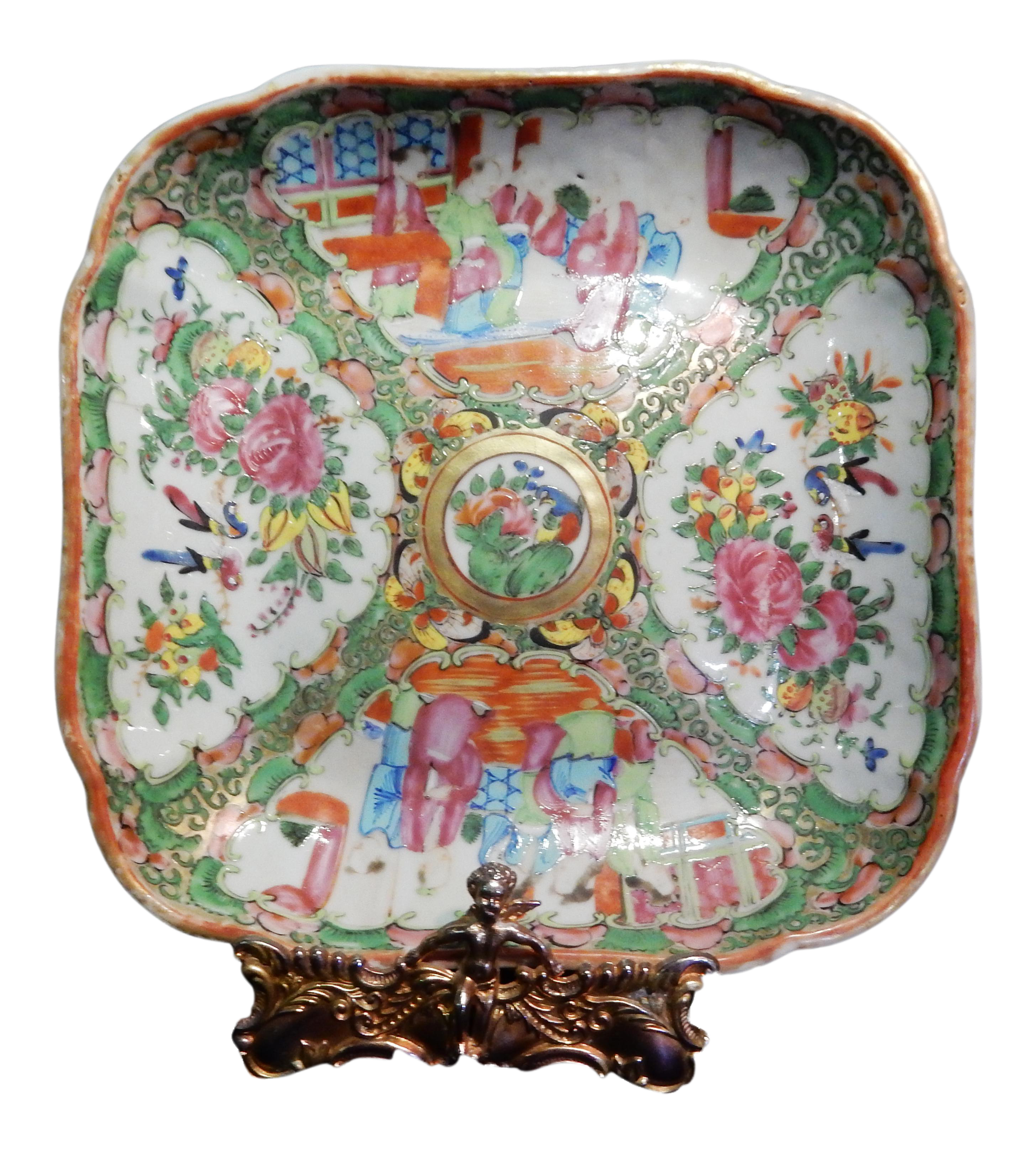 Antique Chinese Export Porcelain Rose Medallion Platter Chairish