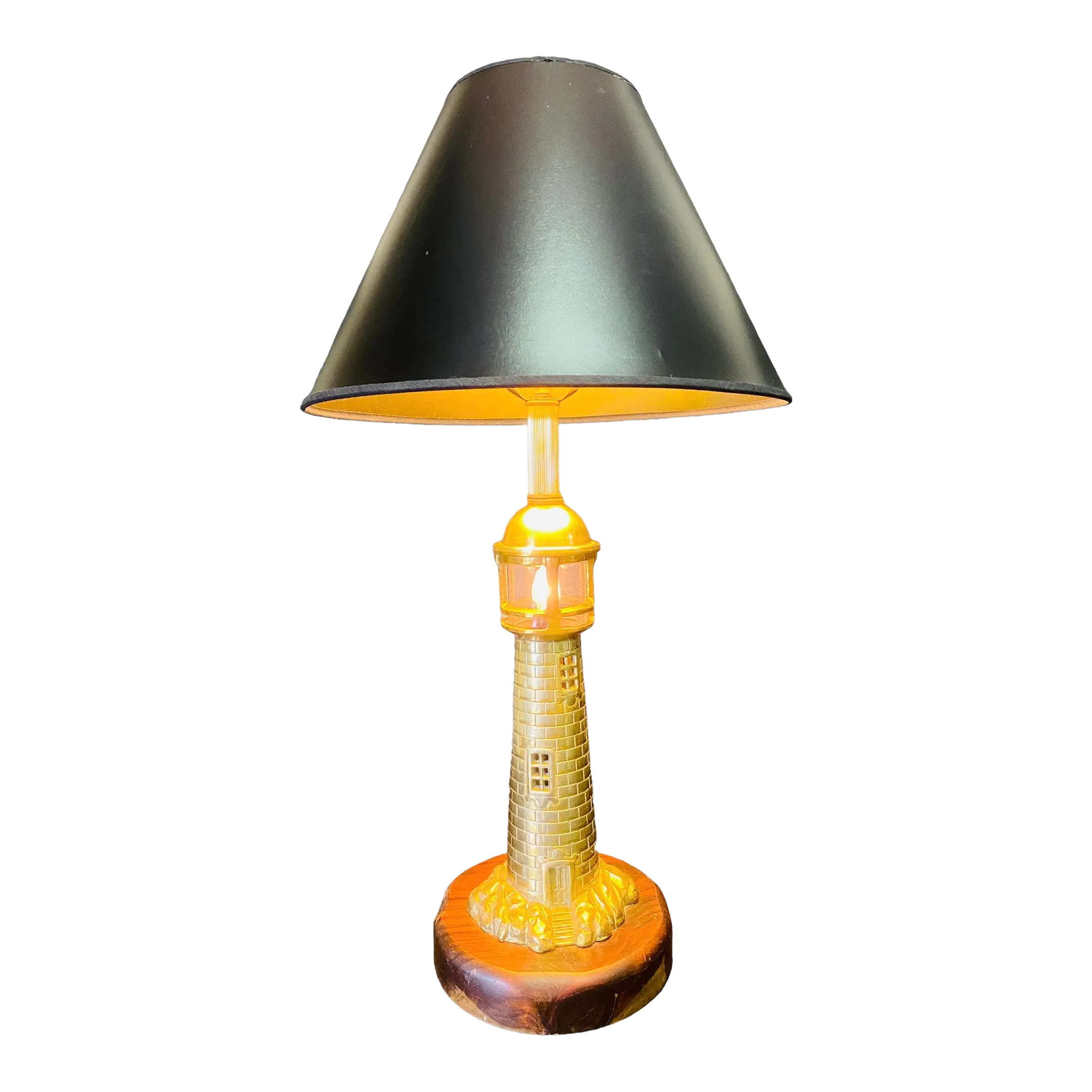 Mid Century Modern Brass Lighthouse Lamp With Beacon Light Chairish