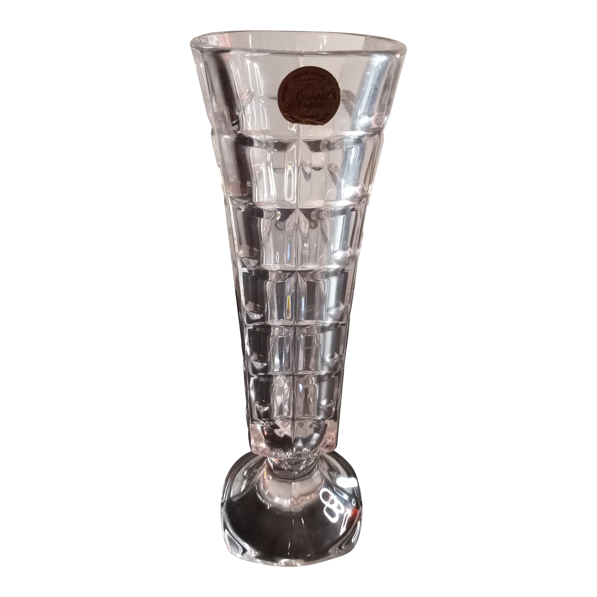 Cristal D Arques France Lead Crystal Pedestal Vase | Chairish