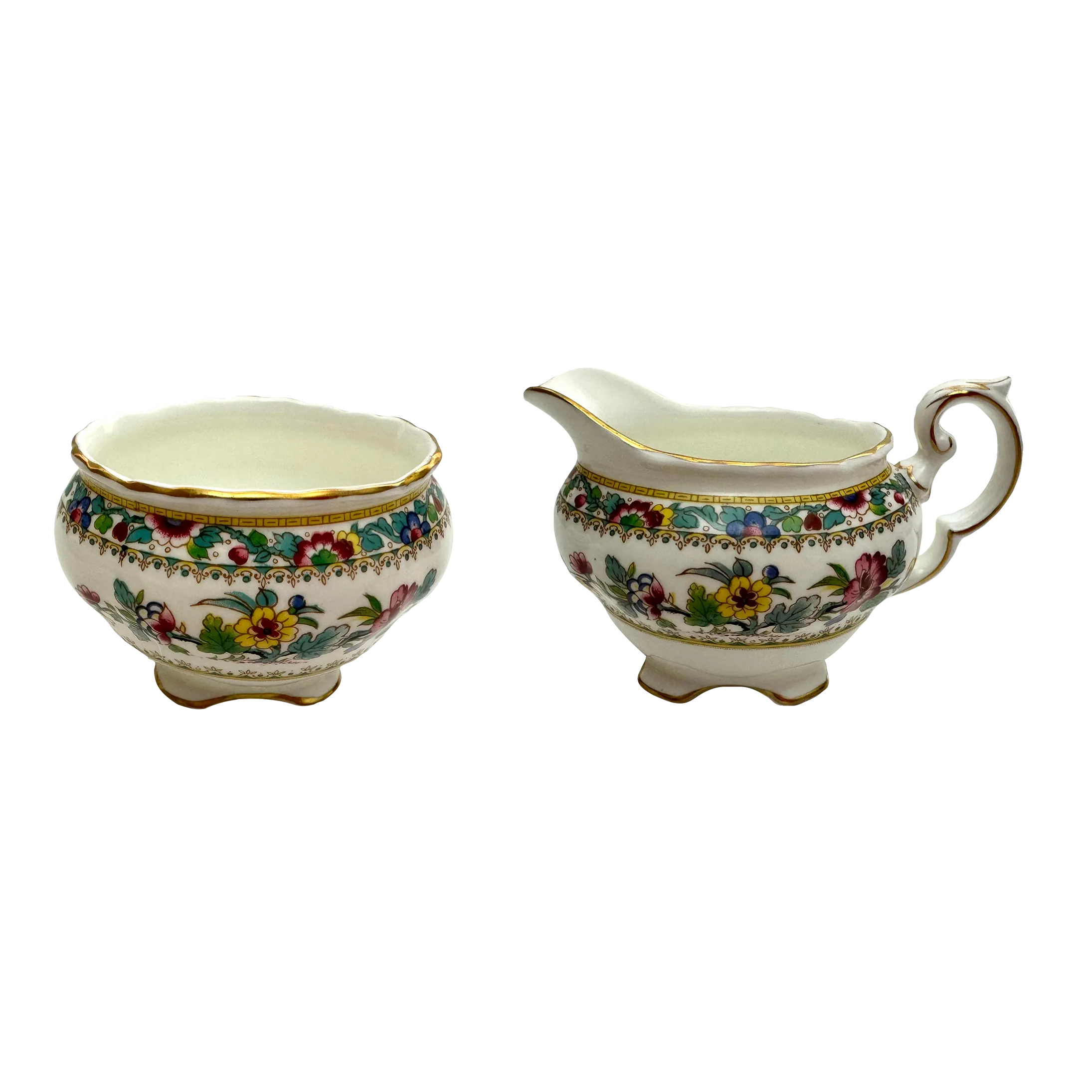 1970s Coalport Ming Rose Small Creamer and Sugar Set 2 Pieces Chairish