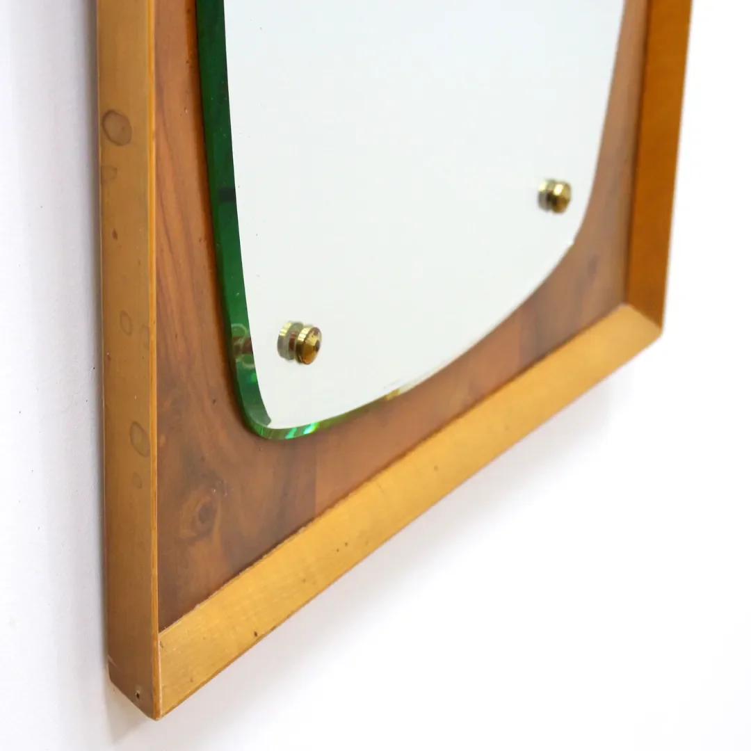 Mid Century Walnut & Oak Wall Mirror