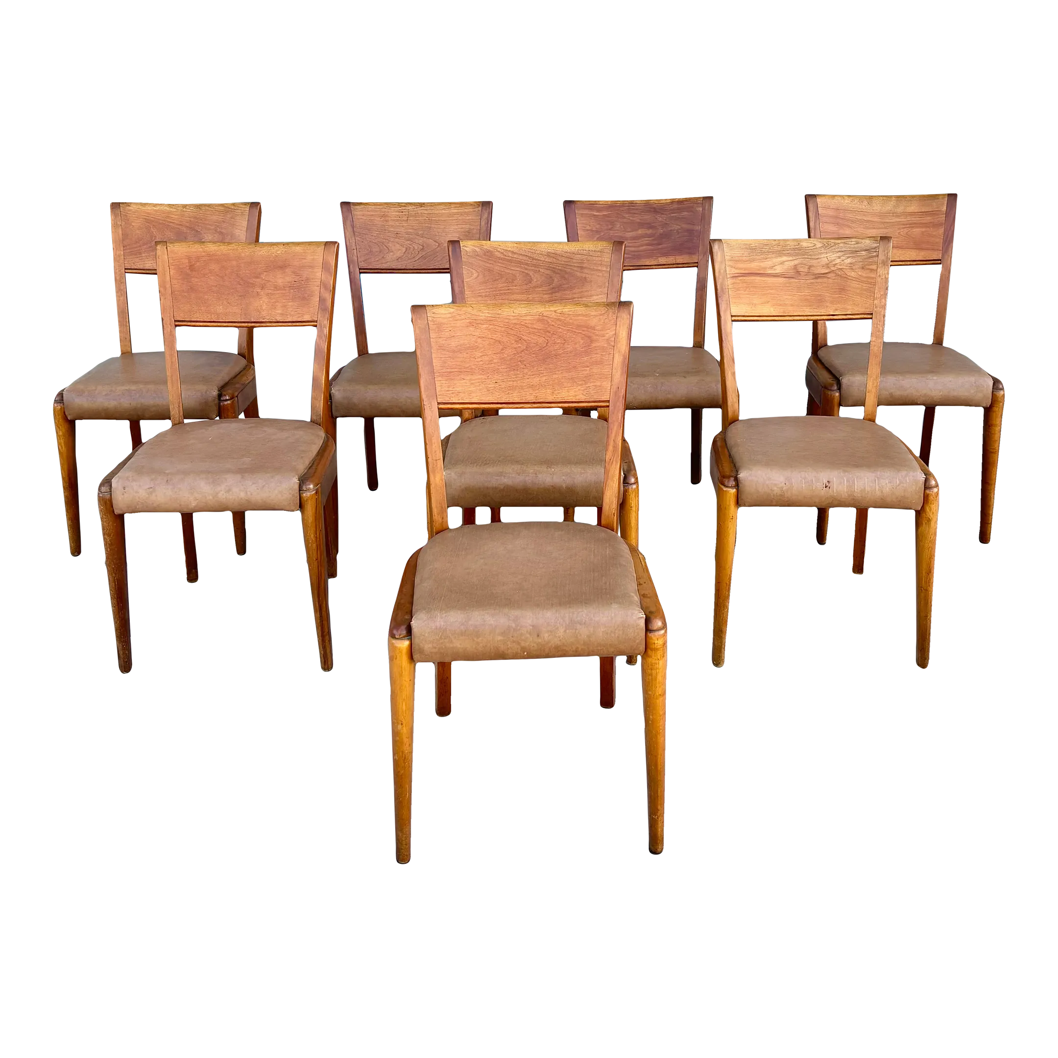 1960s Mid Century Maple Dining Chairs by Heywood Wakefield - Set of 8