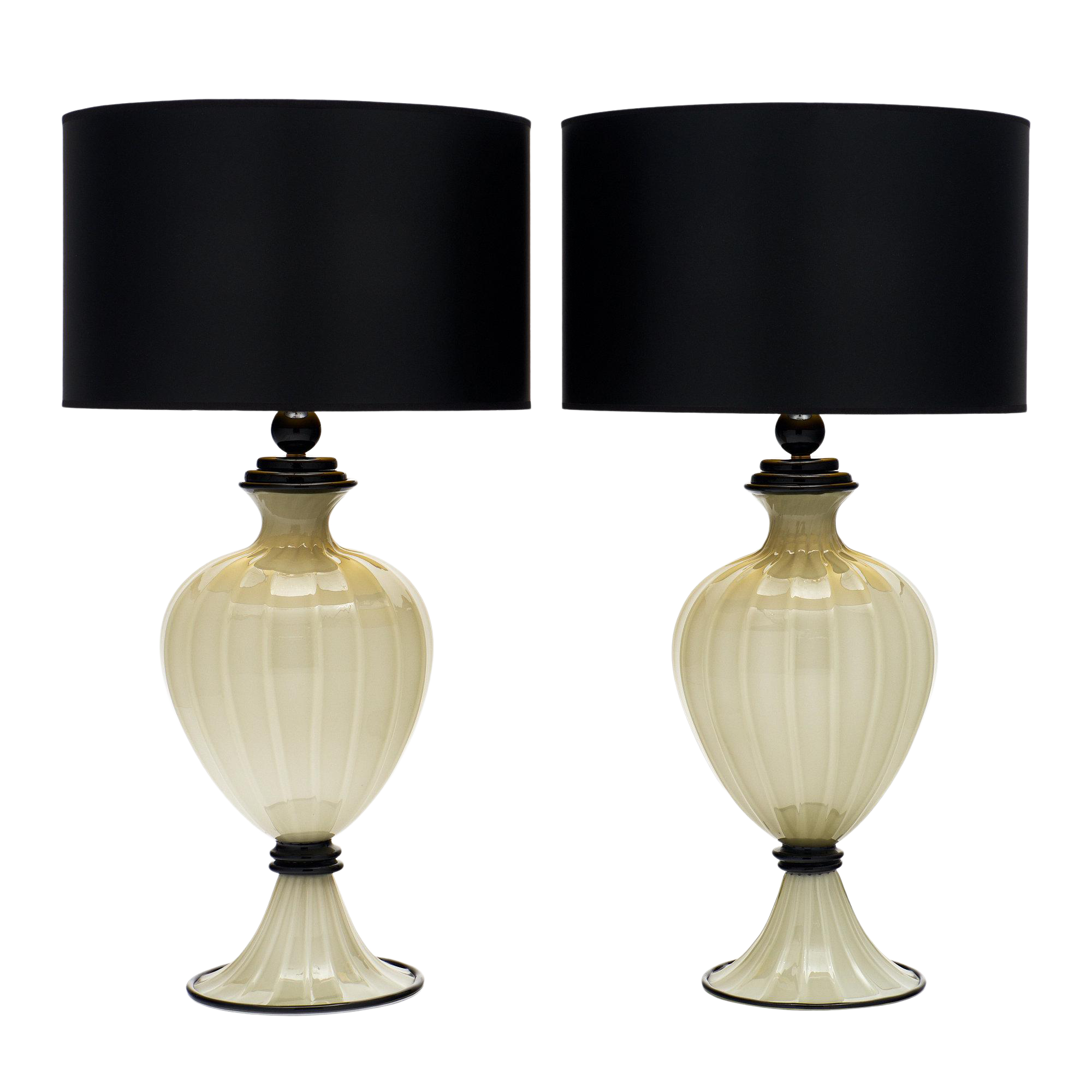 Gray and Black Murano Glass Lamps Chairish
