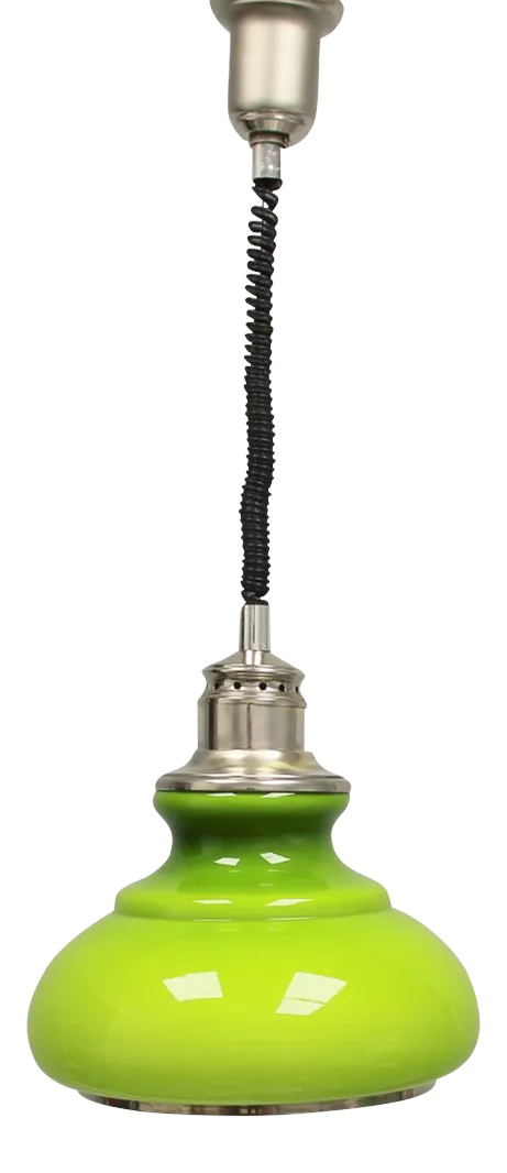 Vintage Opaline Green and Yellow Ceiling Lamp, 1960s