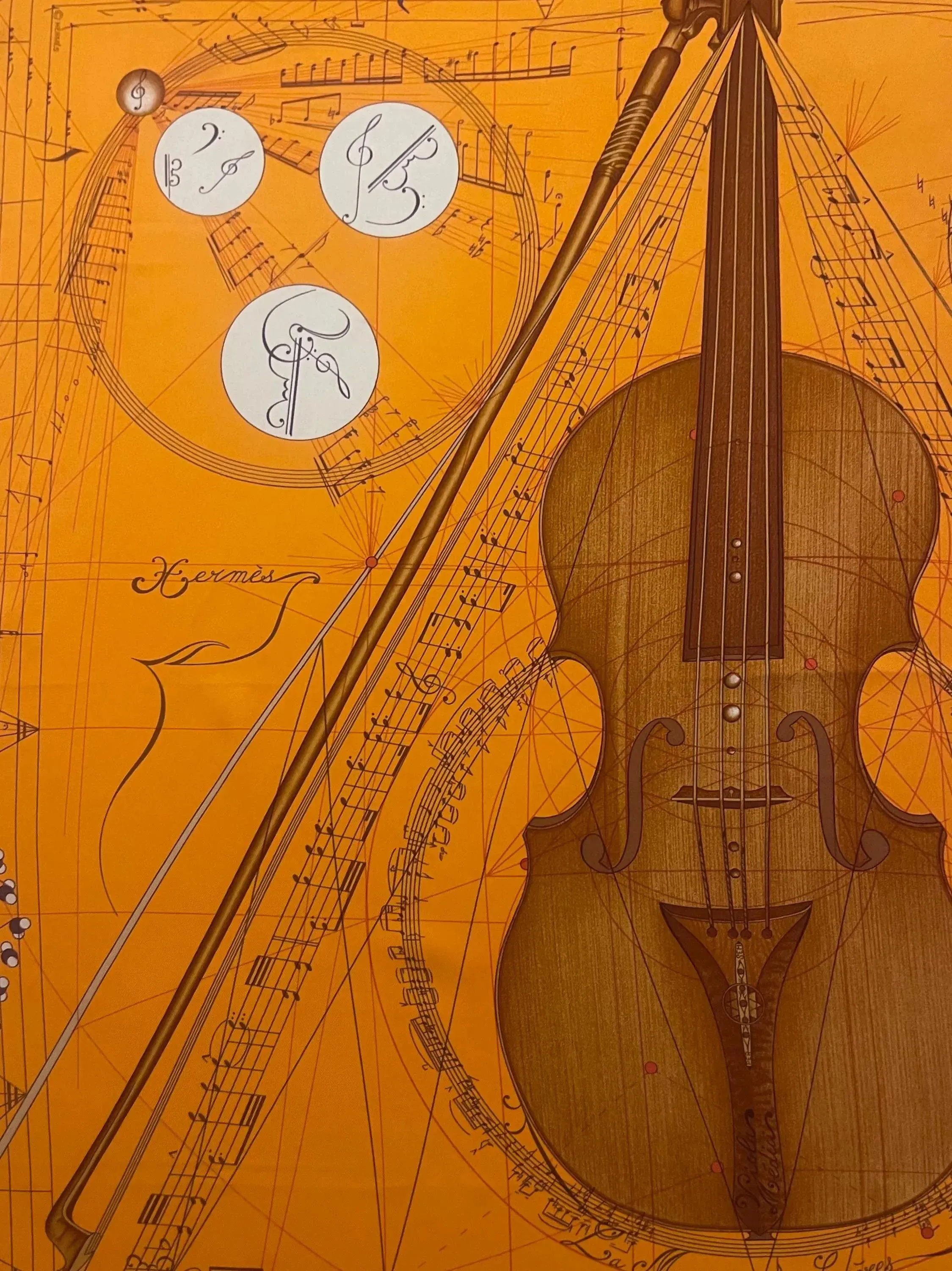 Hermès Silk Scarf “La Musique Des Sphères” 1996 | Chairish