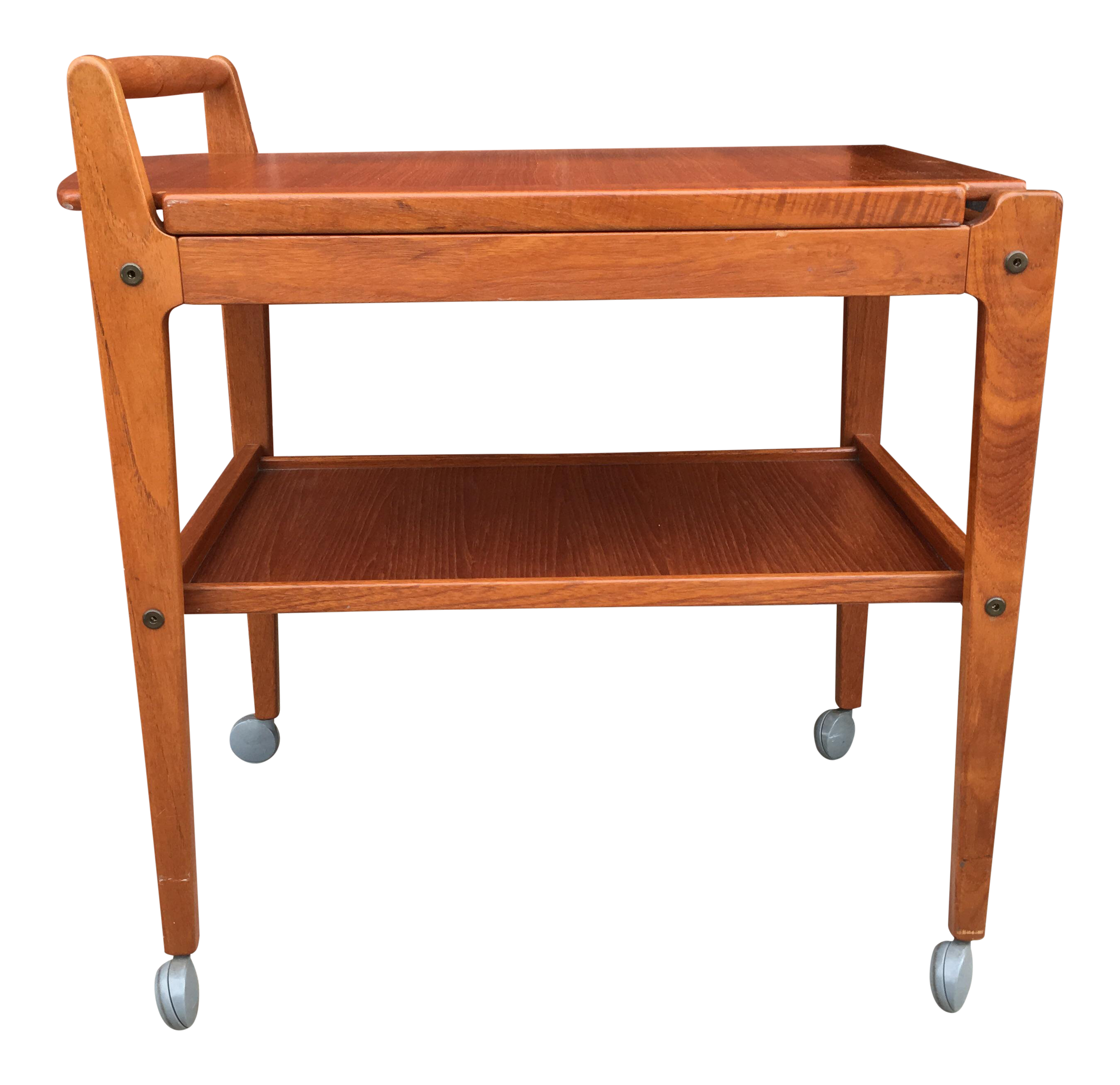 1960s Scandinavian Artie Of Sweden Teak Tea Trolley With Removable