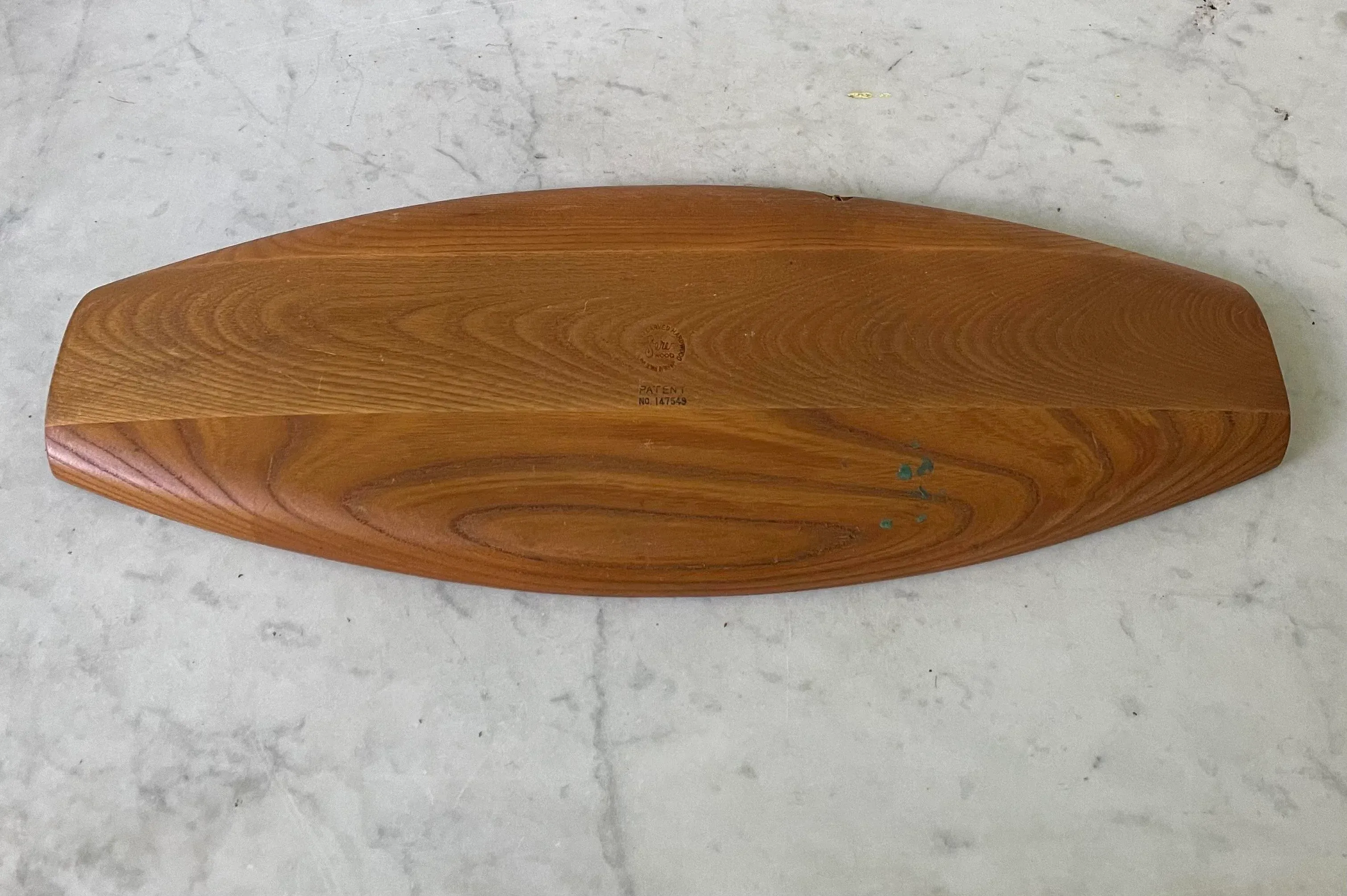 Vintage Fred Press Serving Tray With Trivet - Hand Carved Sere Wood, Japan