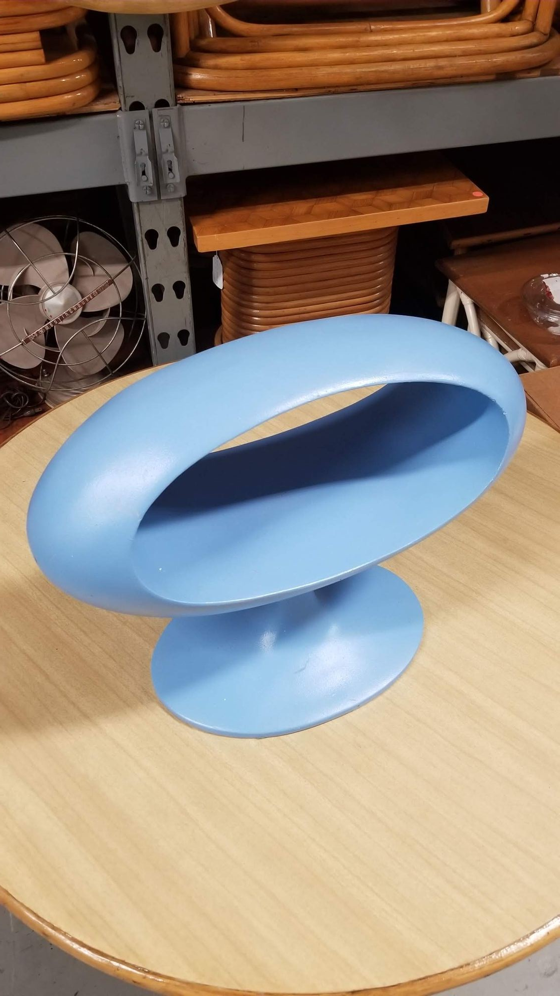 Y2k Space Age Mod Side Pedestal Table by William Emmerson | Chairish