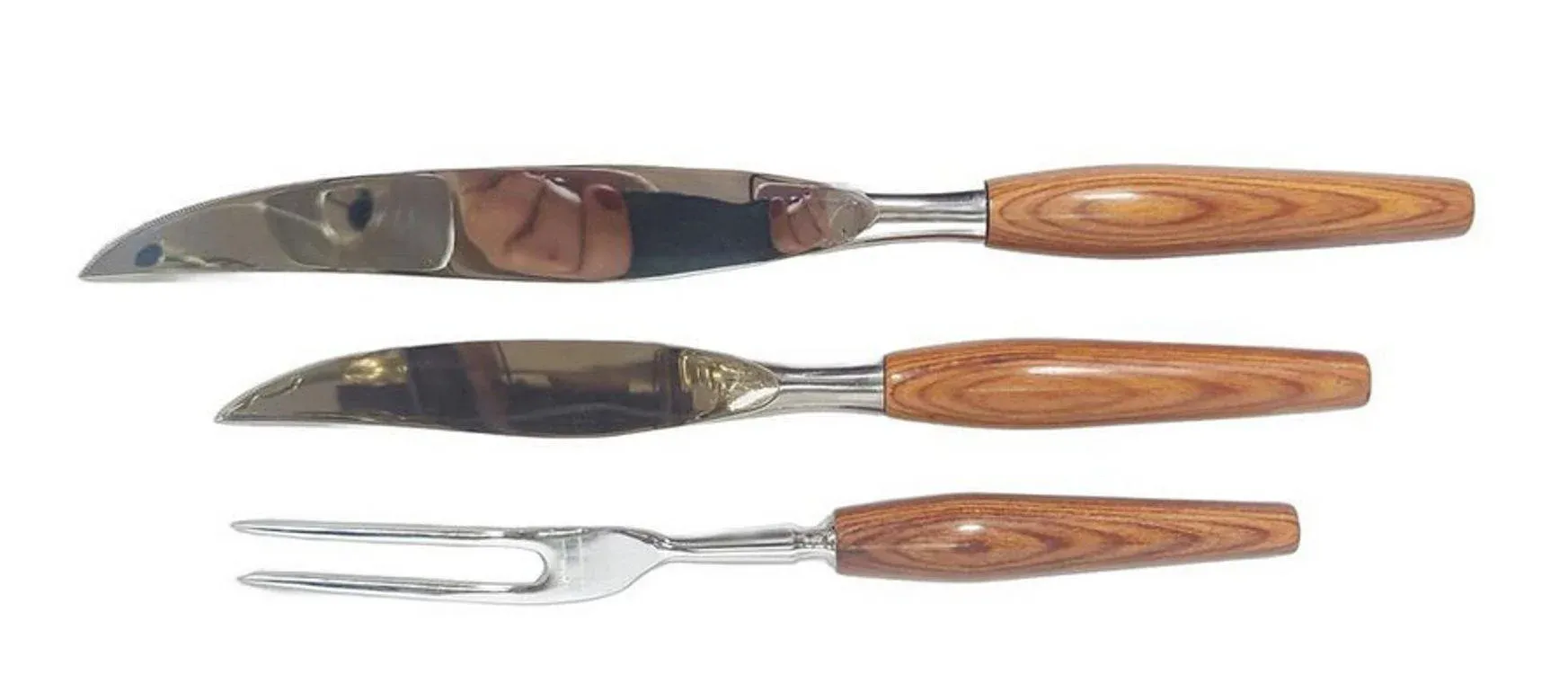 Vintage Deeredge Sert Firth Sheffield England Stainless Steel Carving Cutlery- 3 Pieces
