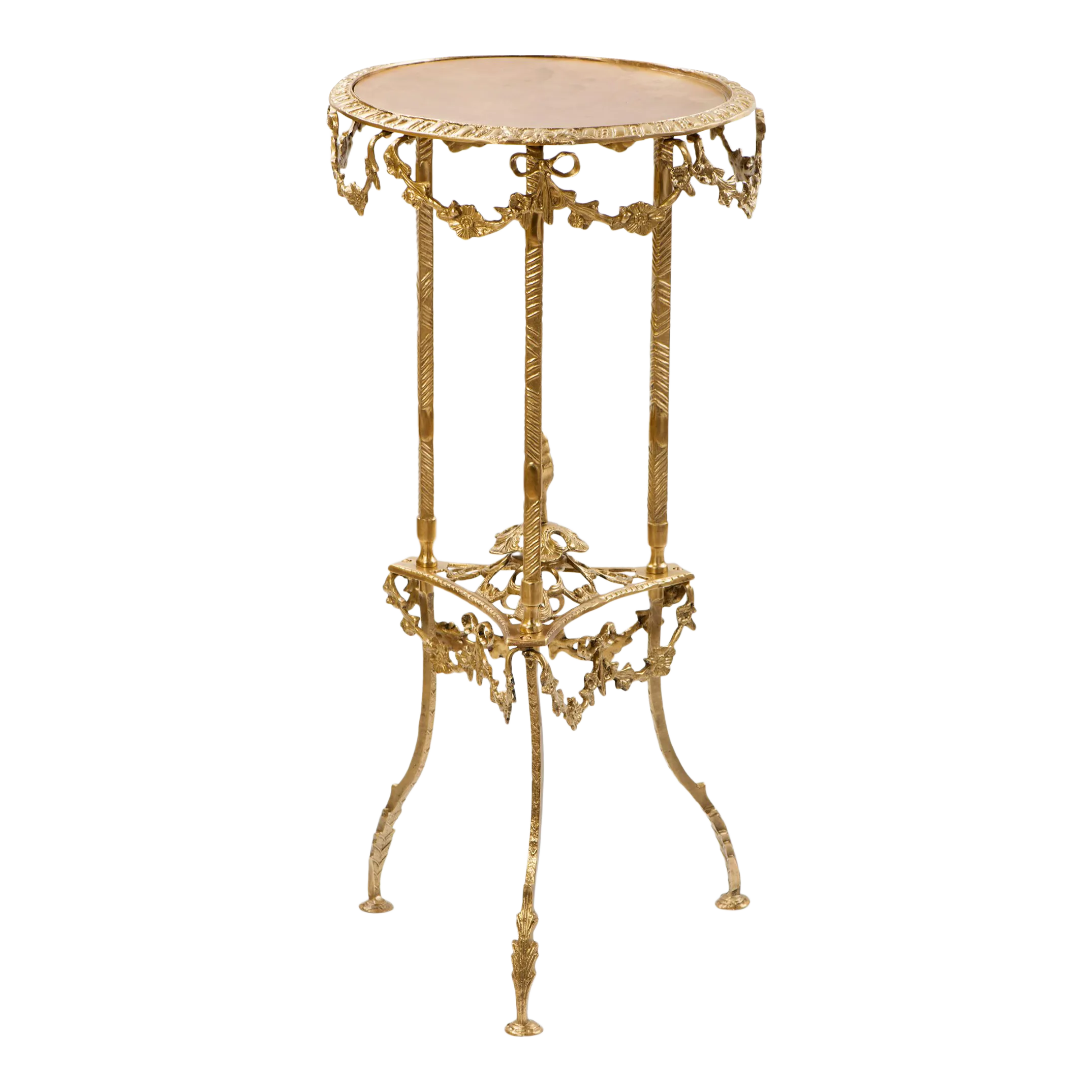 Vintage Bronze Round Pedestal Plant Stand Chairish