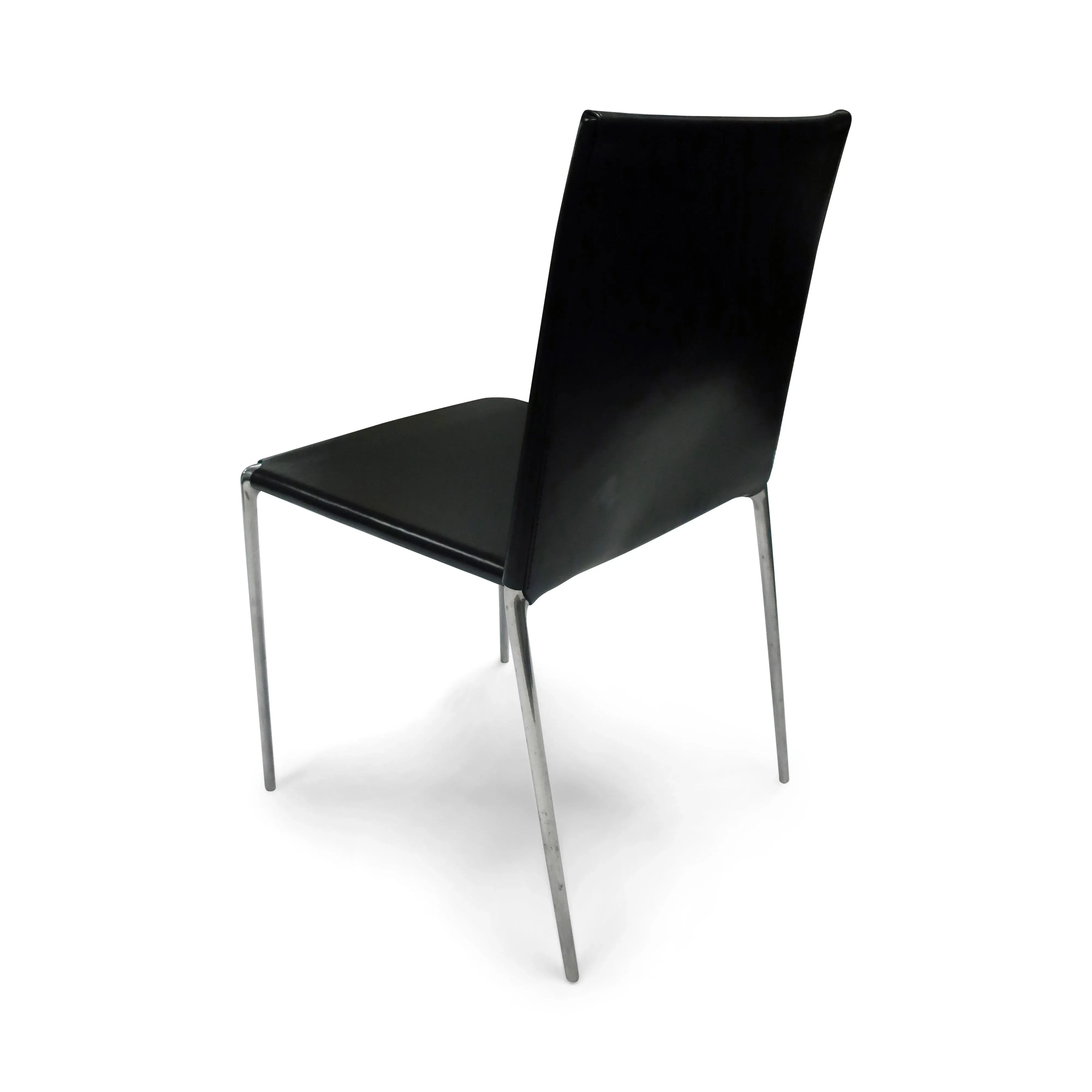 Black Leather Alma Chair by Roberto Barbieri for B&b Italia | Chairish