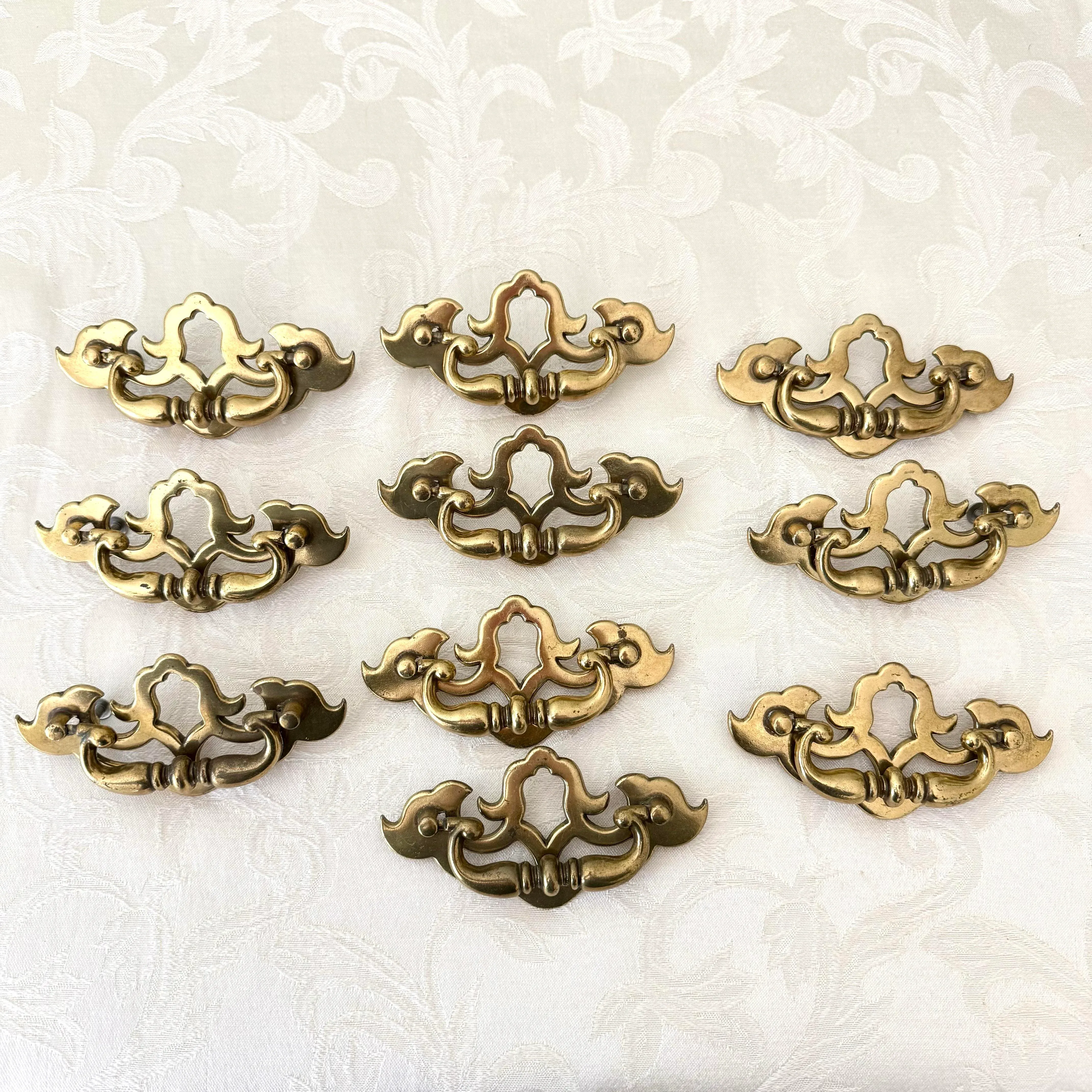 Vintage Keeler Cast Brass Chippendale Drawer Pulls Pattern 3997