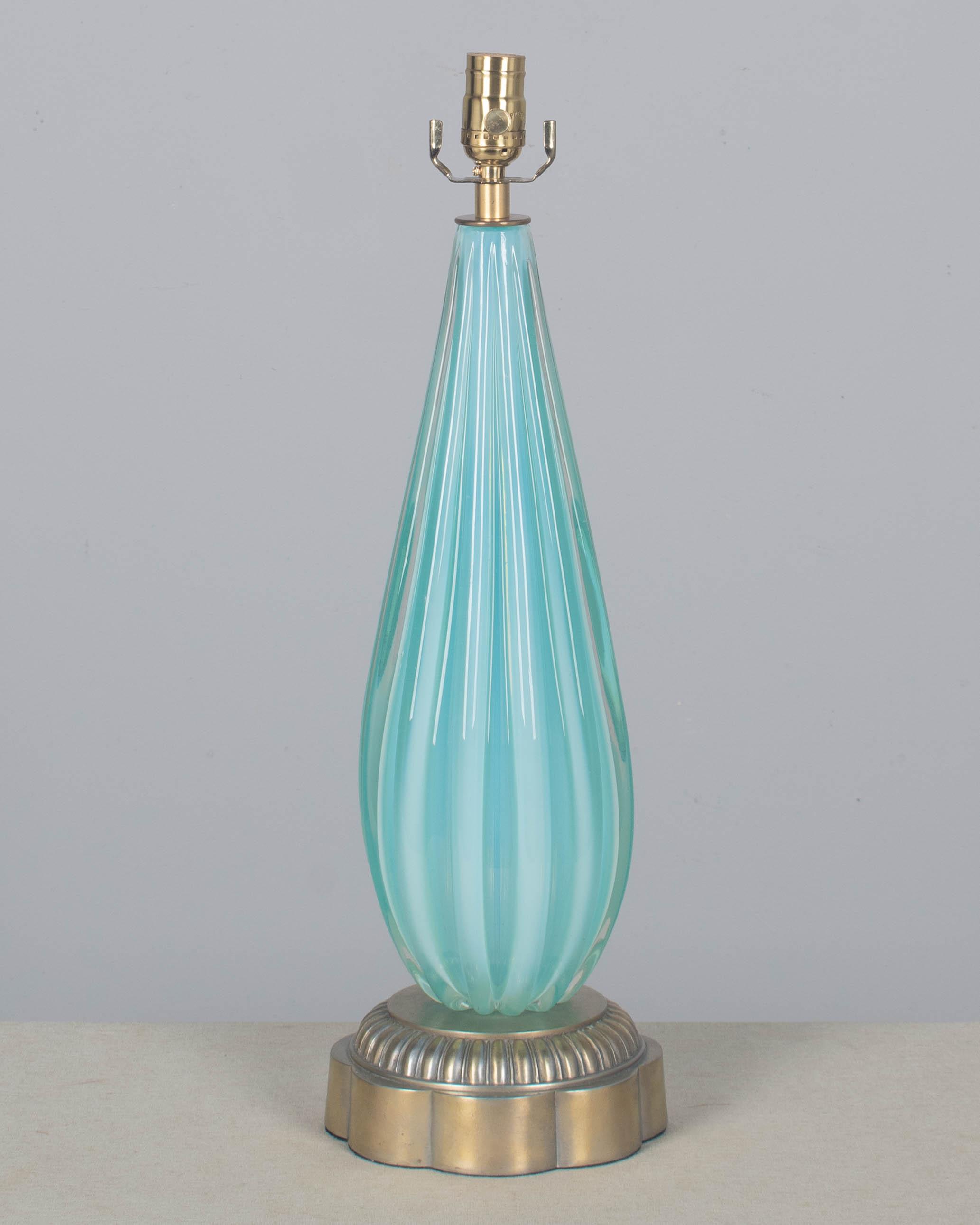 MURANO ARCHIMEDE SEGUSO ムラノ ブルー グラス Archimede Seguso Murano Blue Leaf Art Glass Bowl Mid-Century