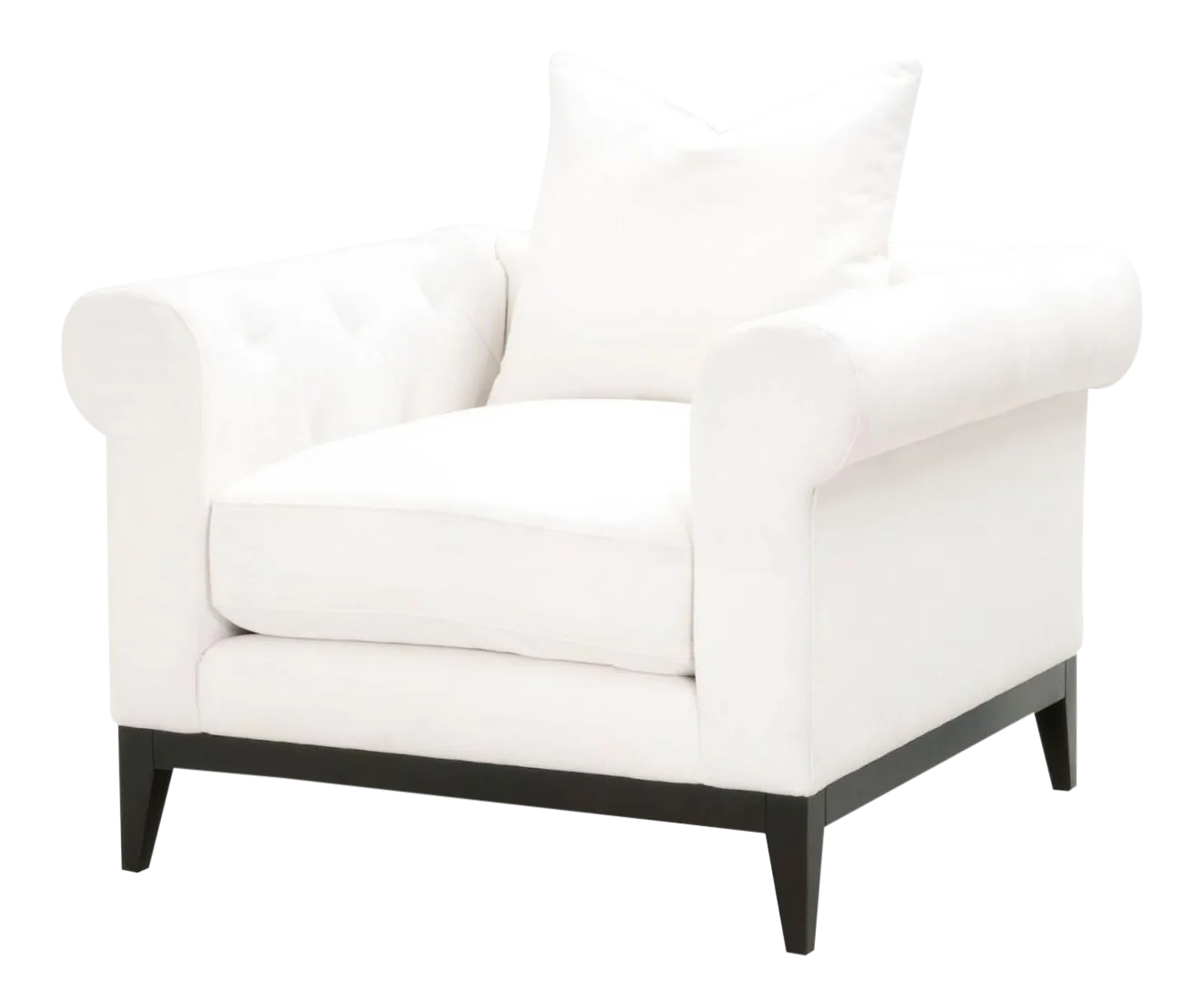 Modern White Chesterfield Chair Chairish