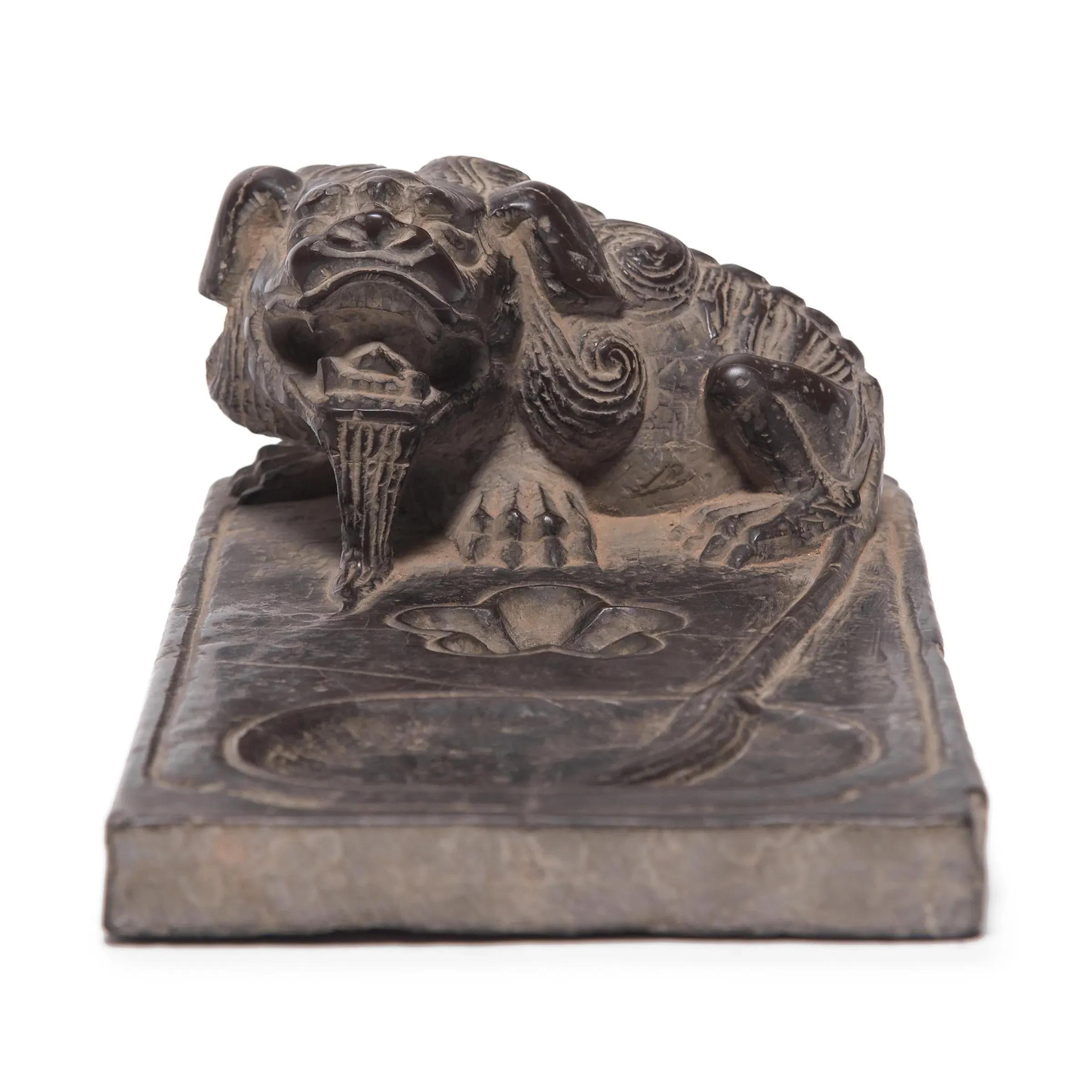 Chinese Guardian\'s Tail Inkstone, circa 1850