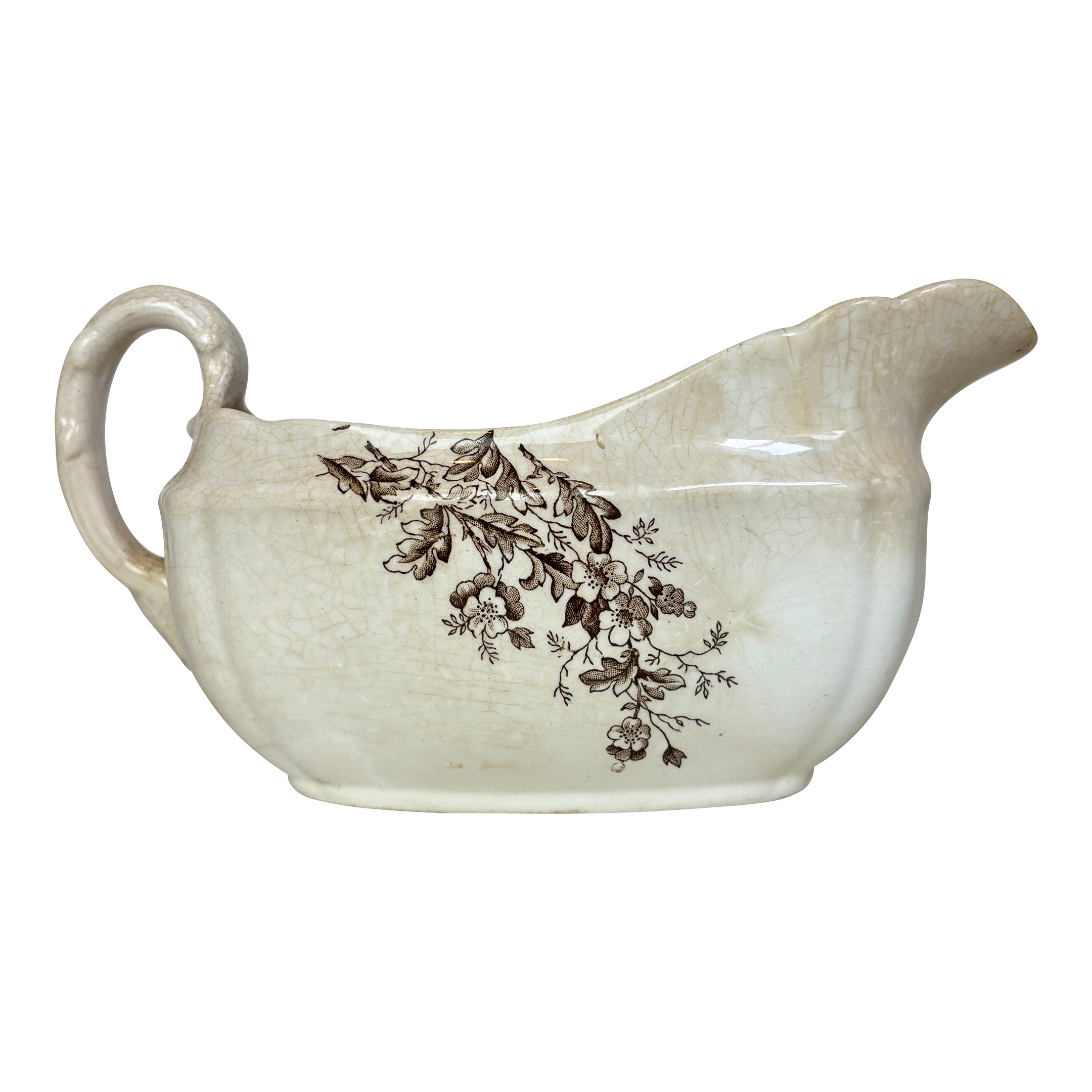 Early 20th Century English Transferware Gravy Boat