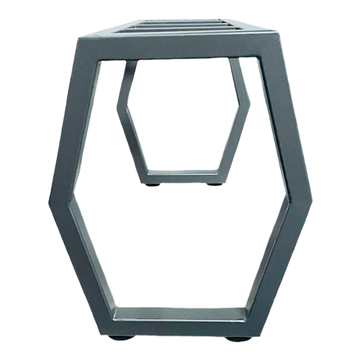 Silver Gray Metal Dining Table Base for Glass or Stone Tabletops by