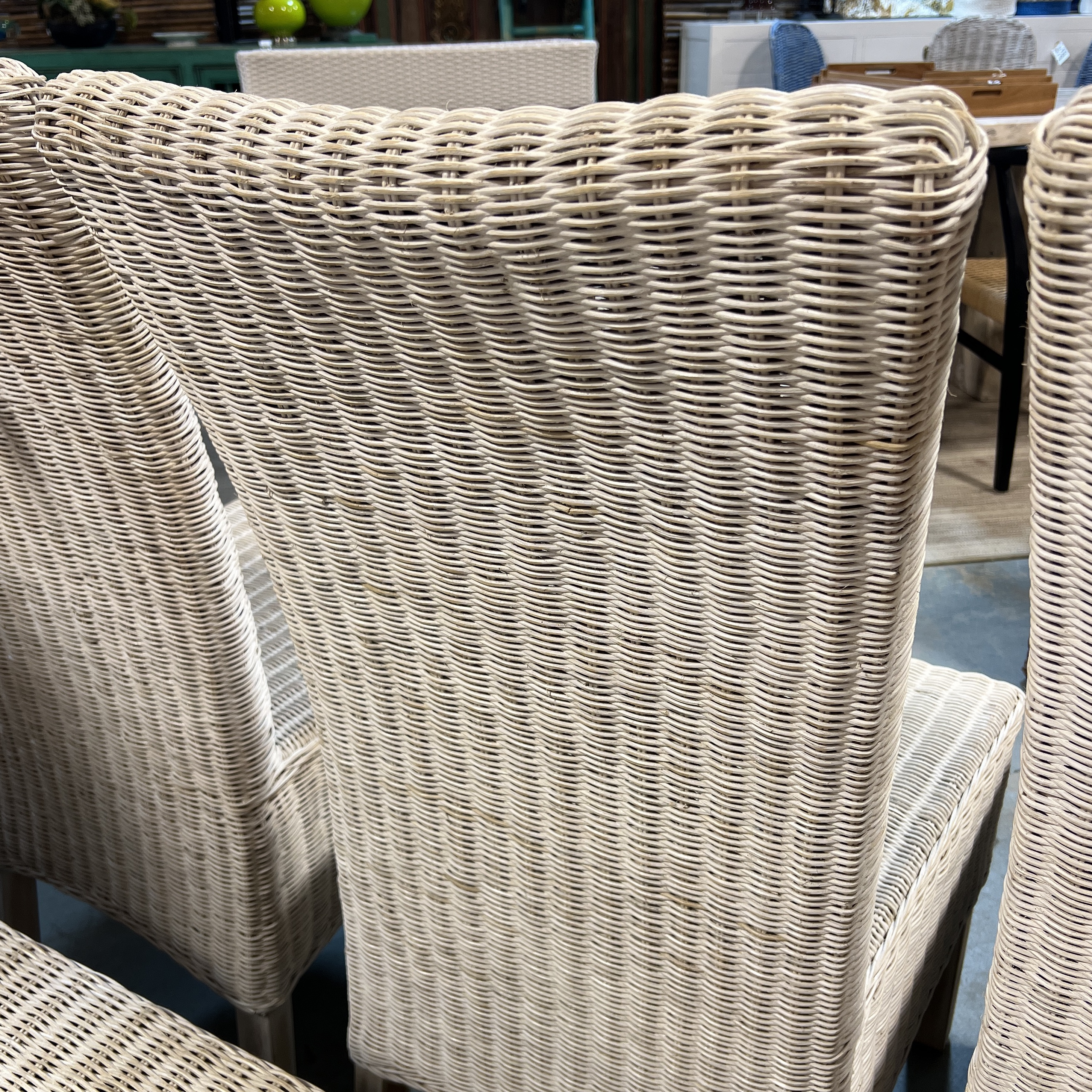 Whitewashed wicker dining chairs new arrivals