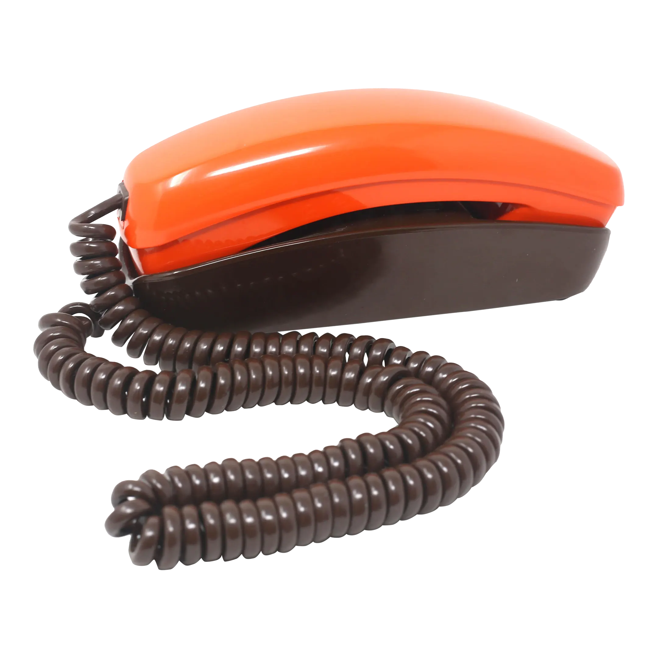 Vintage Orange and Brown Touch-Tone Telephone | Chairish