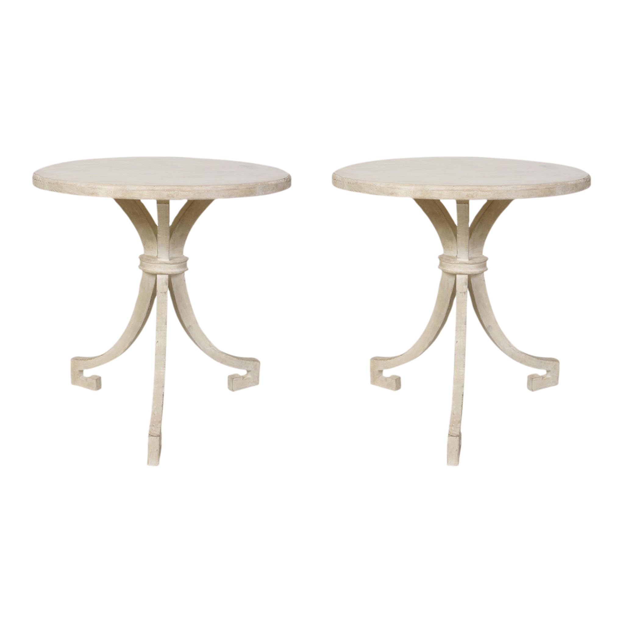 A Round Painted Side Table With Tripod Legs Chairish