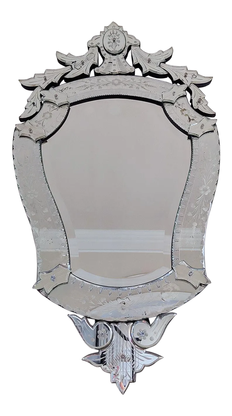 19th Century Antique Mirror With Bevelled Glass Detail Chairish