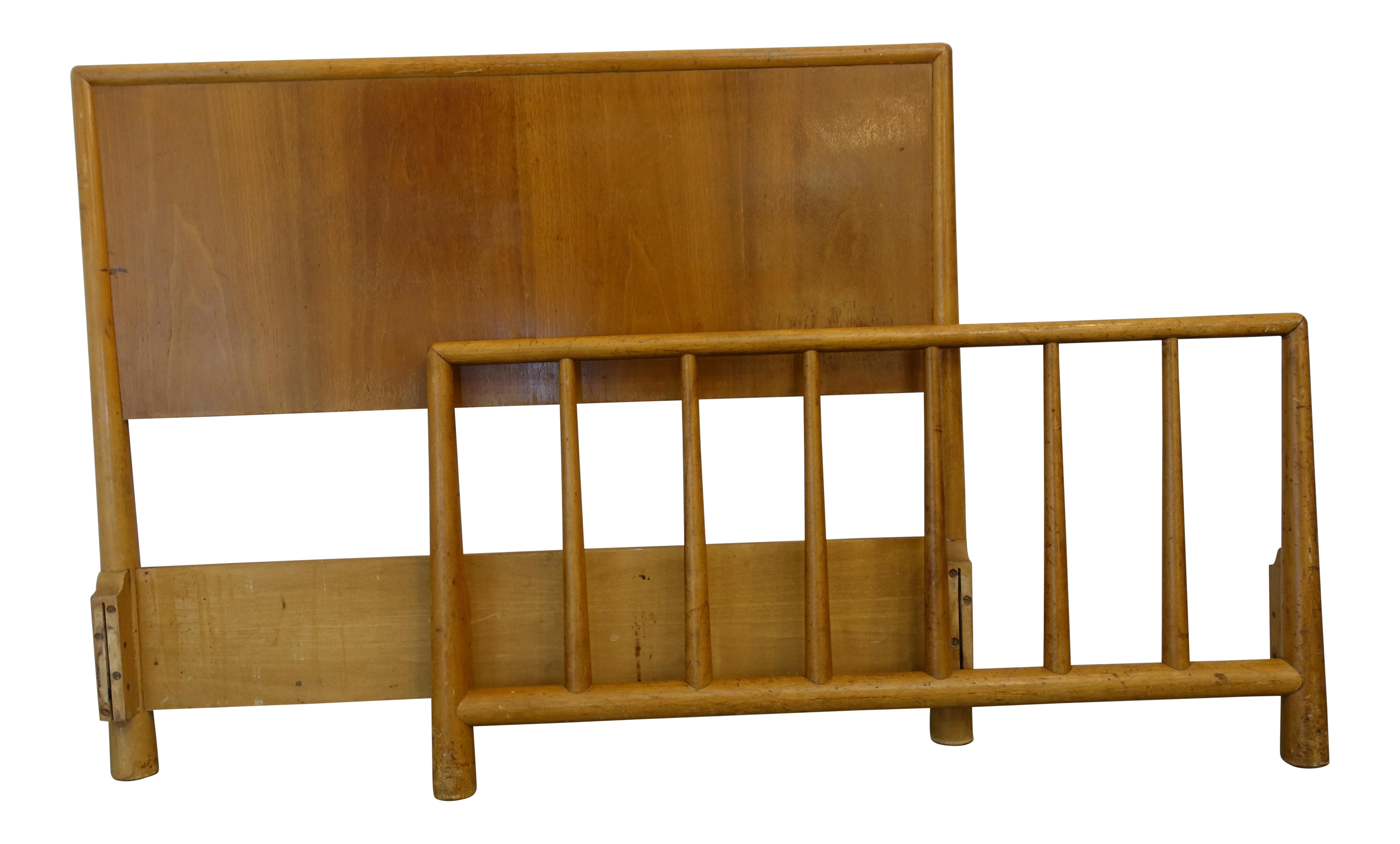 Mid Century Modern Gibbings Twin Headboard And Footboard Set 2