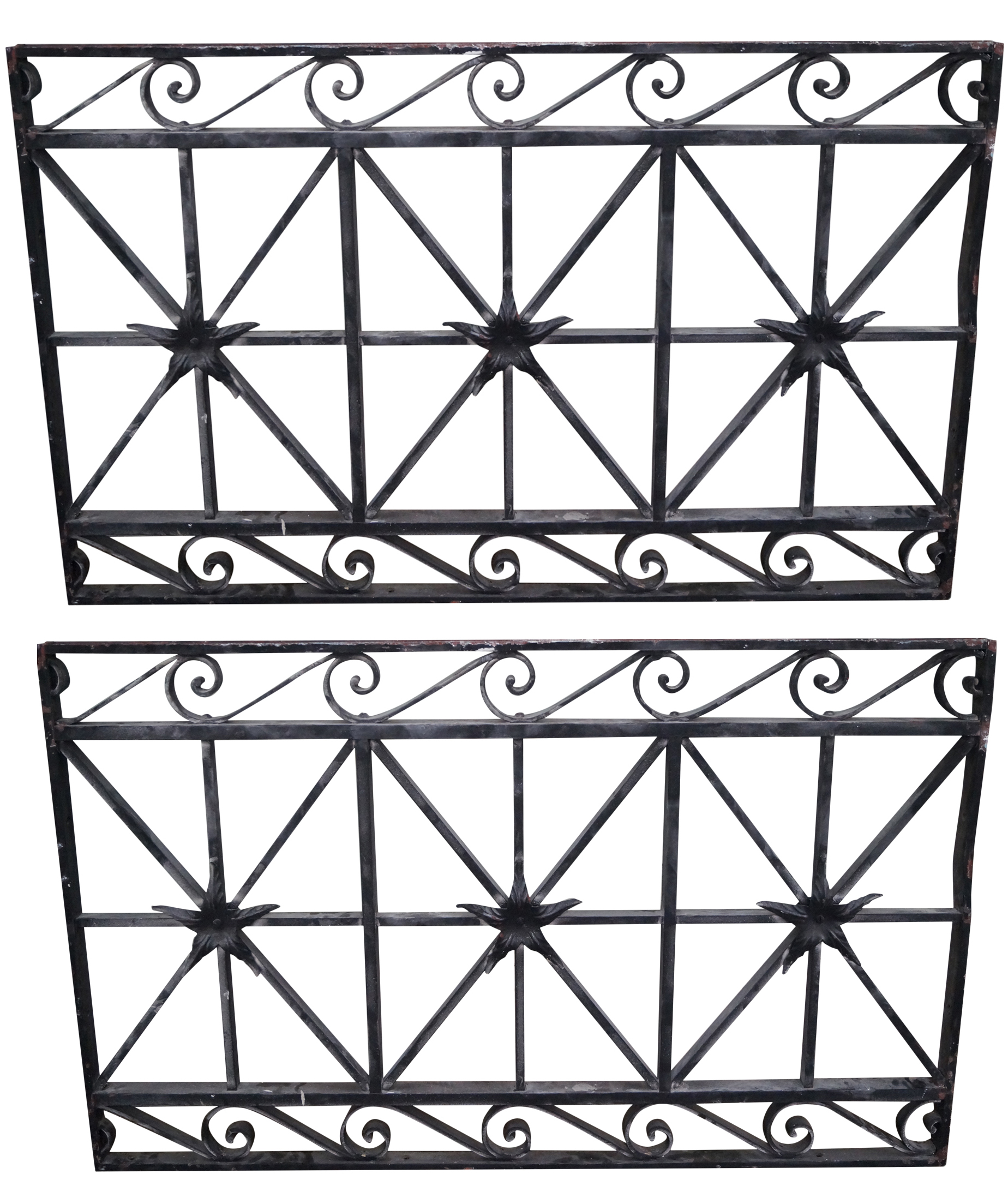 Antique Wrought Iron Black Wall Grates Pair Chairish