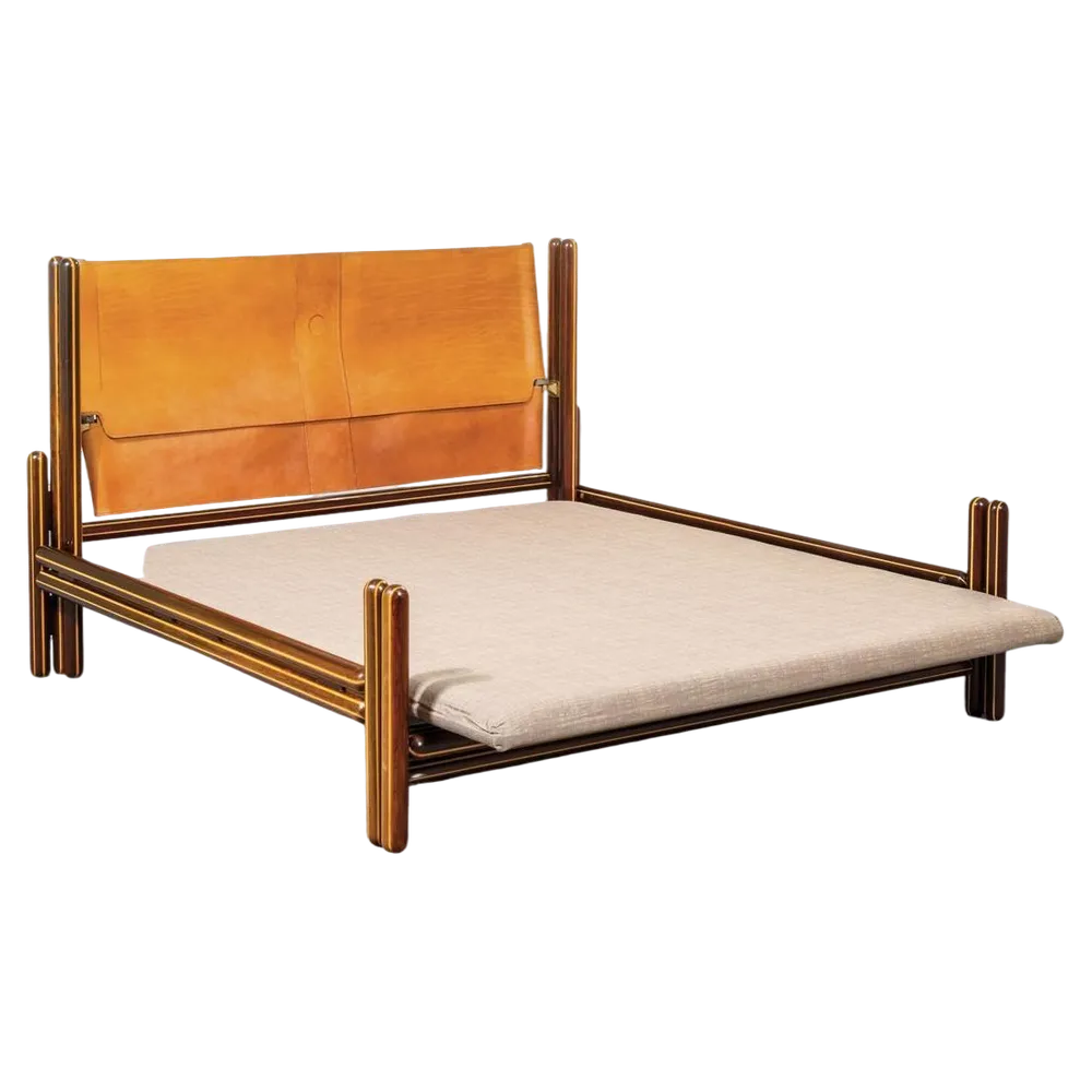 Double Bed in Wood and Leather attributed to Carlo Scarpa for for Simon Gavina, Italy, 1975Laura Biagiotti sunglasses Black gray Marble vintage-Nice!