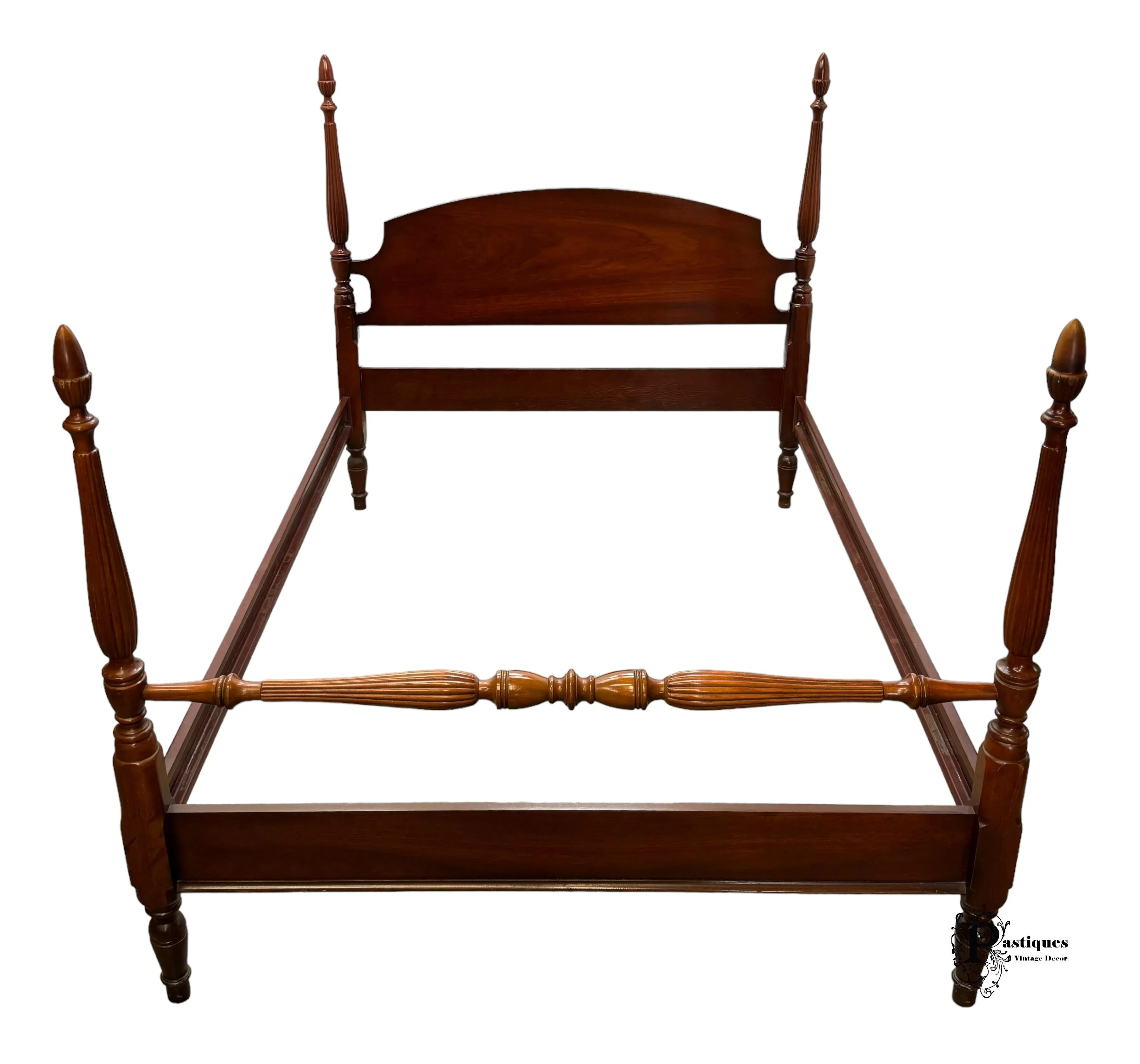 Vintage Dixie Traditional Chippendale Style Mahogany Four Poster Full Size  Bed | Chairish, image size:3591x3351