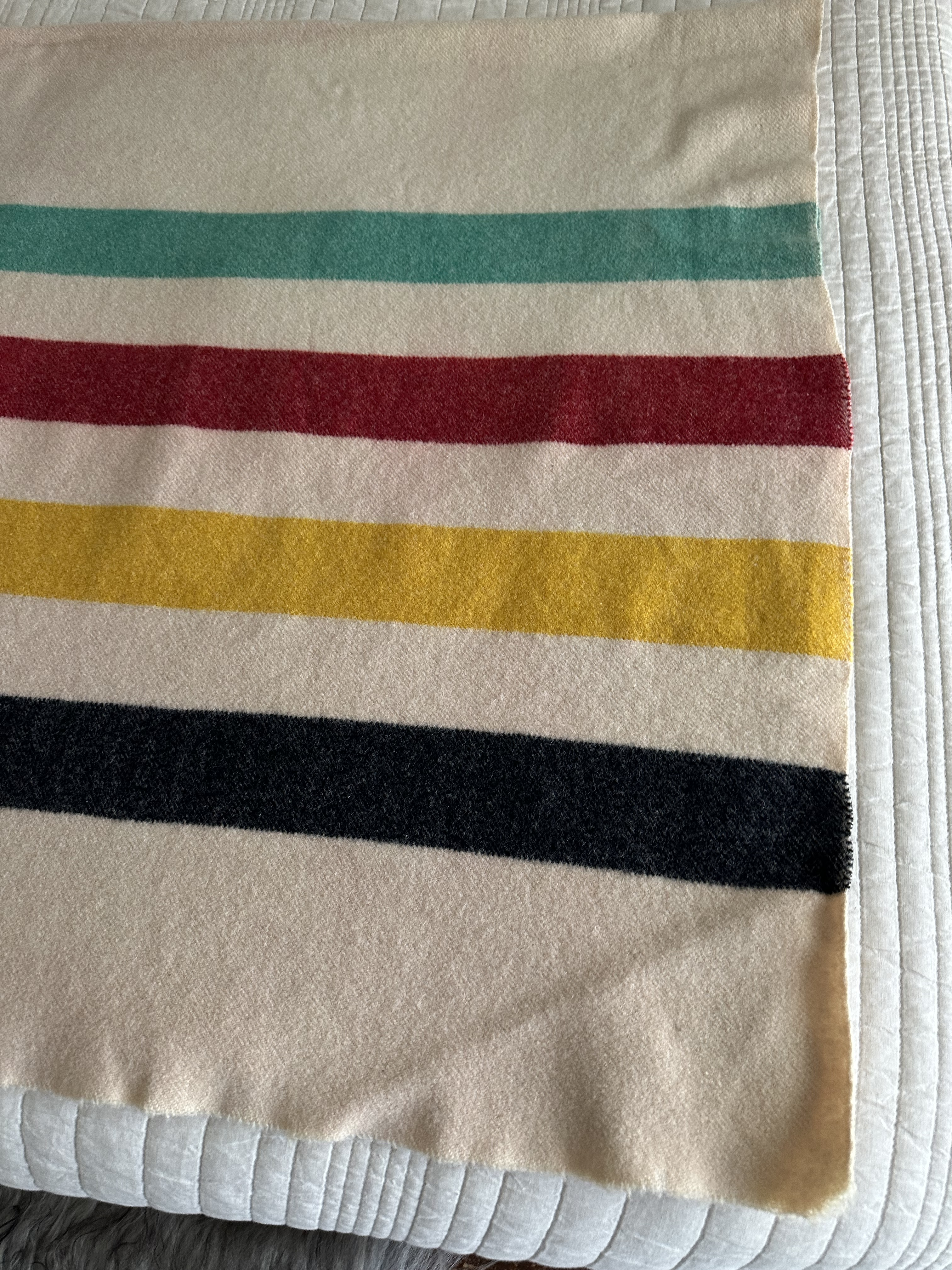 Antique Vintage 1934-1940 Hudson Bay Point Blanket Wool Gold