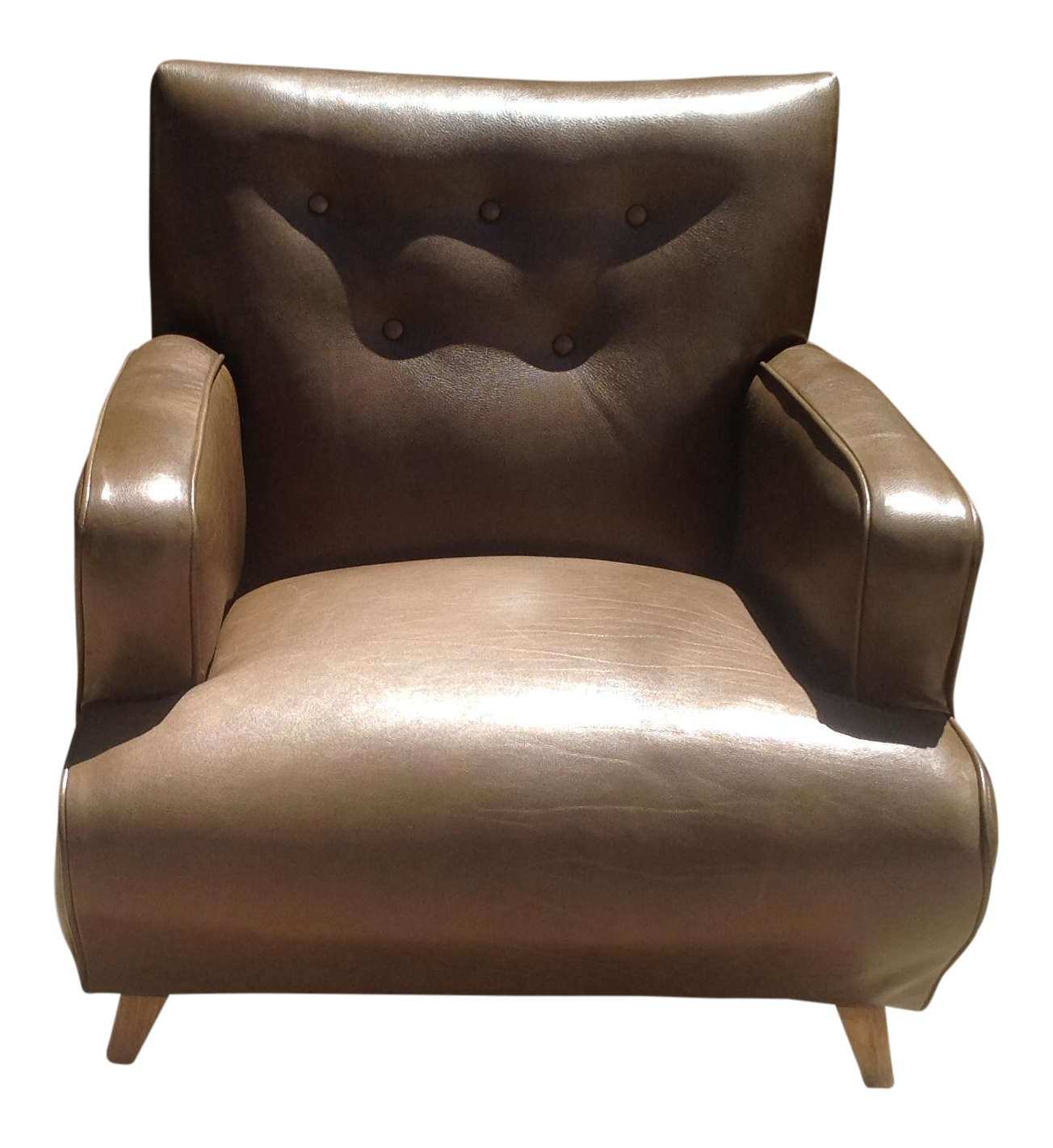 MidCentury Modern Leather Club Chair Chairish