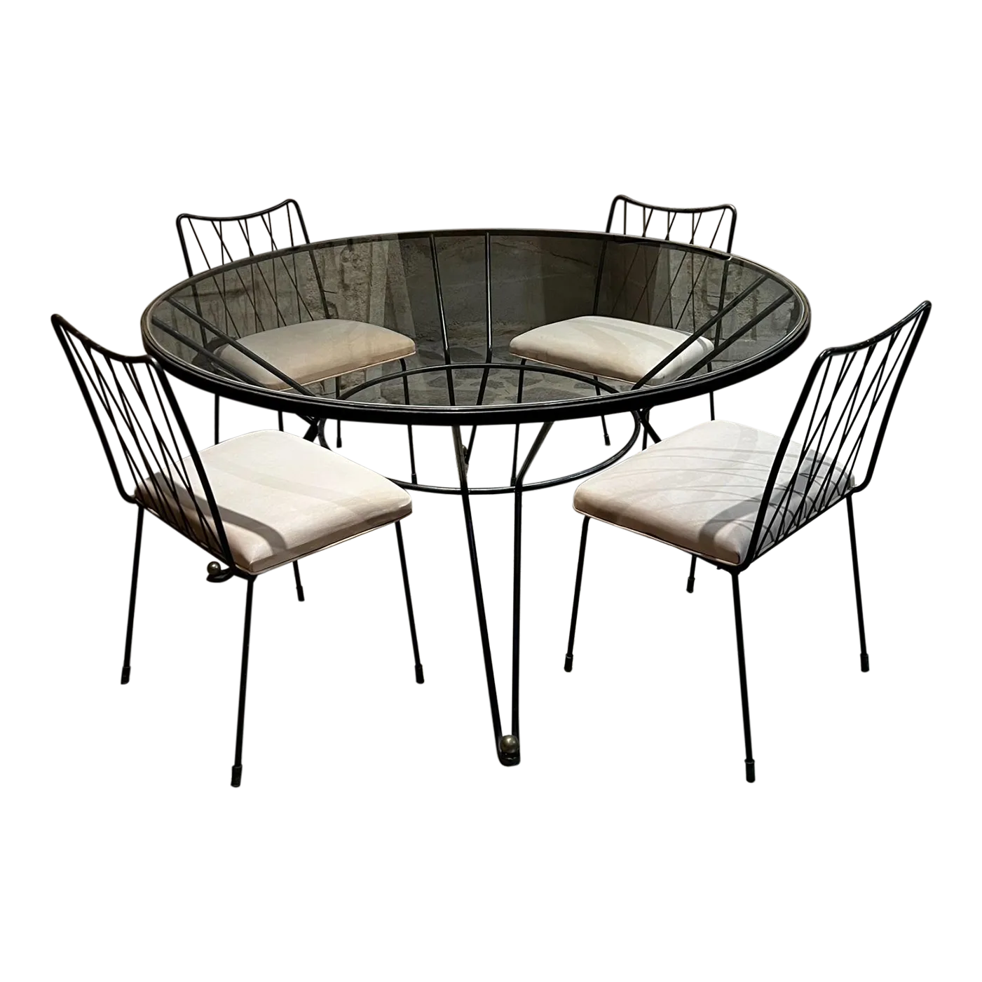 1950s French Style Bronze Iron Dining Table Set of Six Chairs Arturo Pani Mexico City Chairish