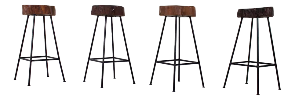 Vintage Modern Bar Stools, 1960s, Set of 4