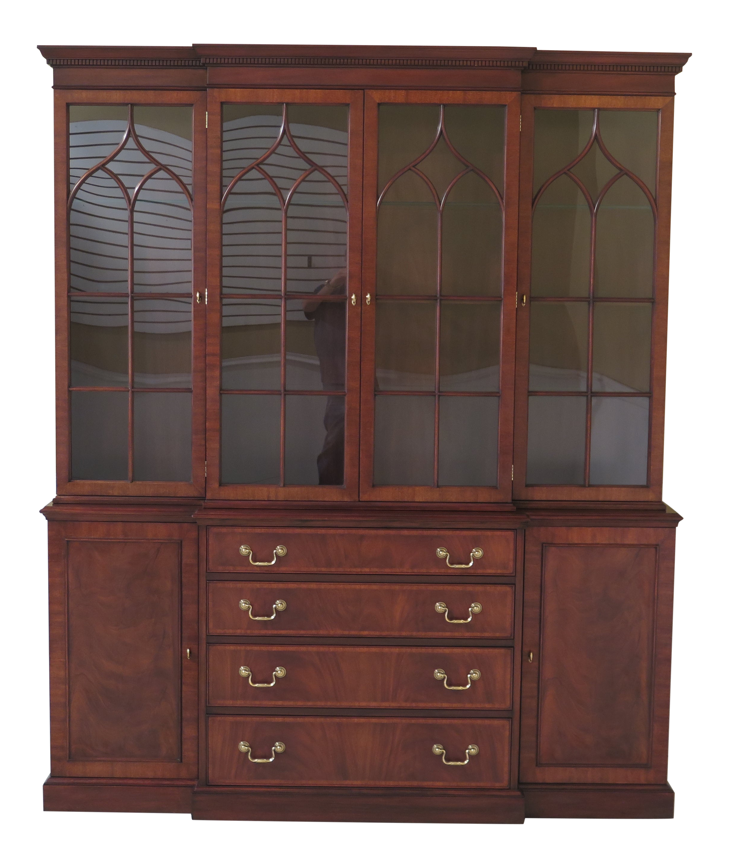 Henkel Harris Mahogany Breakfront China Cabinet Chairish