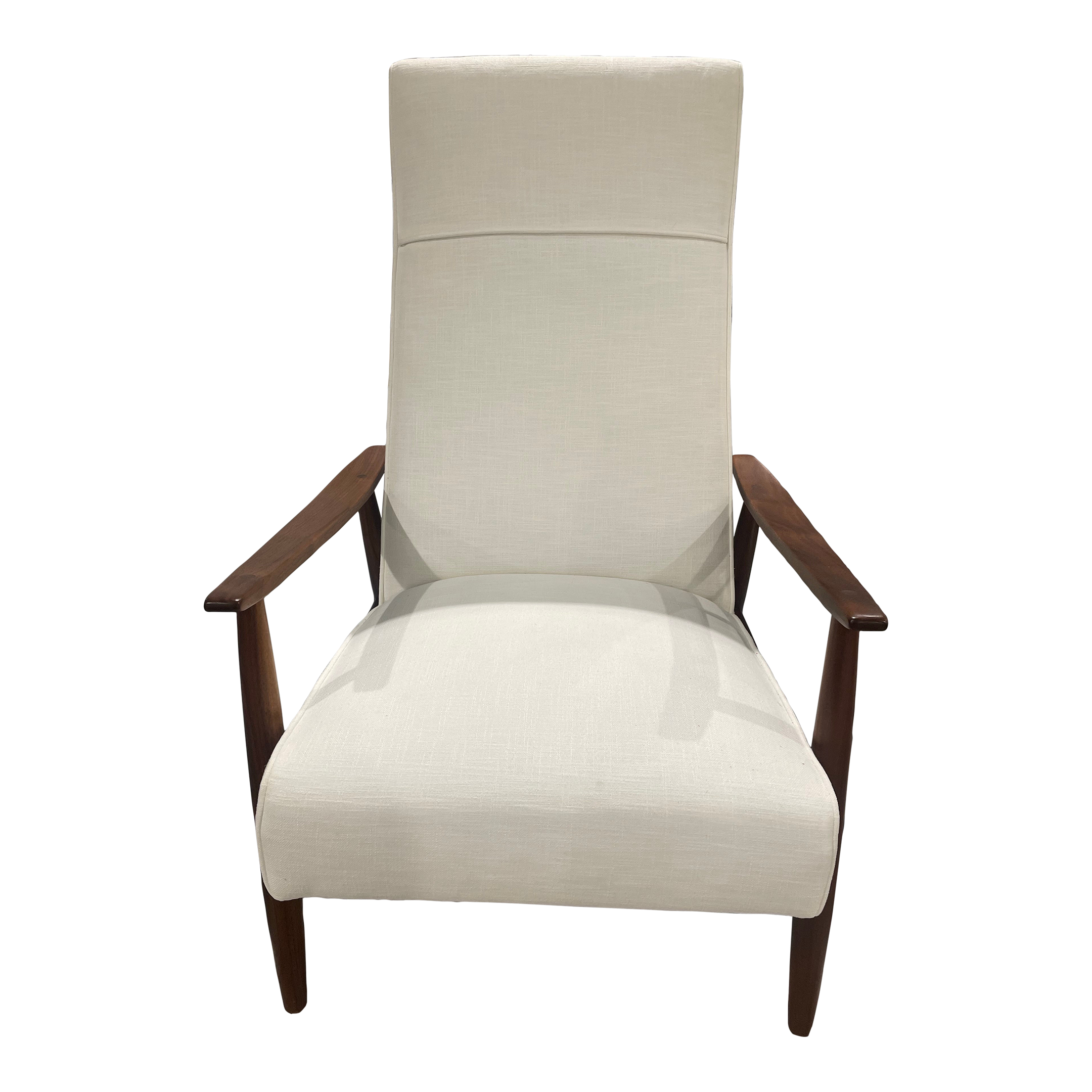Milo Baughman for Thayer Coggin Recliner 74 in White Fabric With