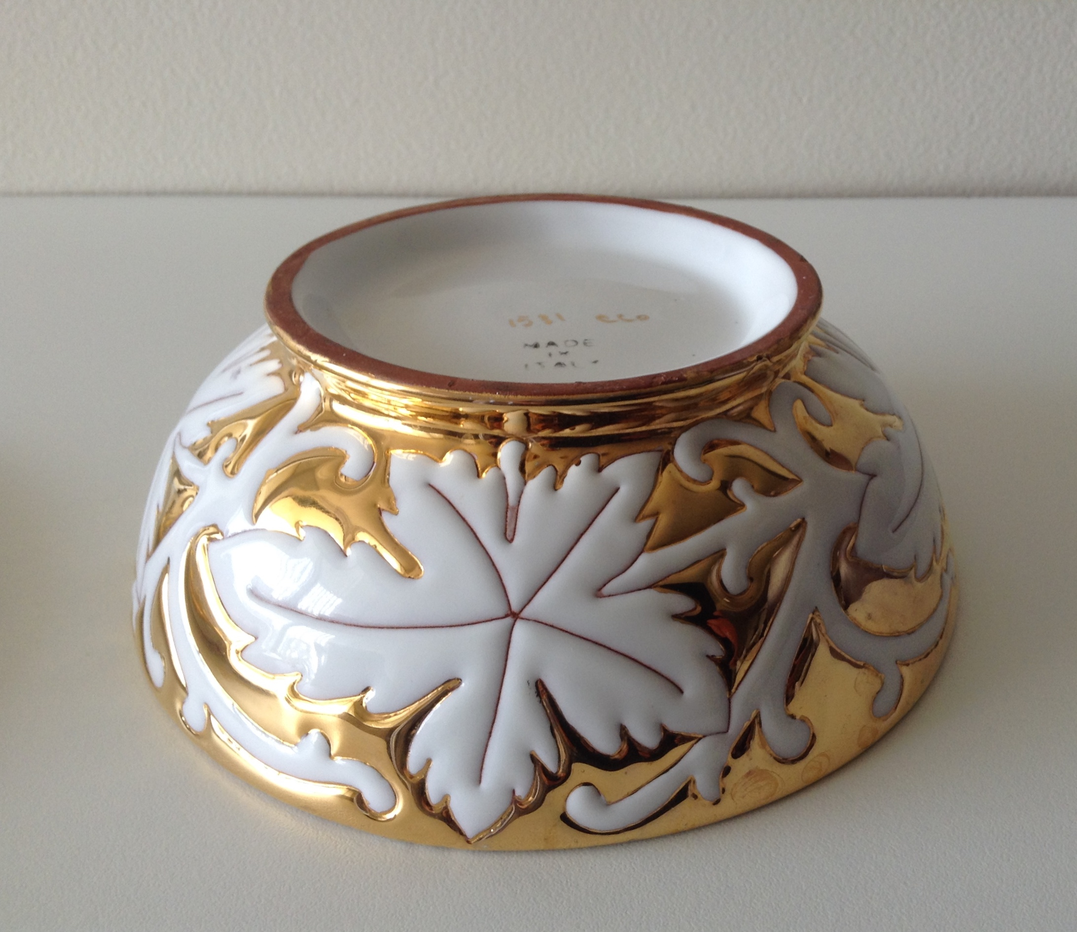 Vintage C.1950's Italian Ceramic/Porcelain Gilt & Glazed