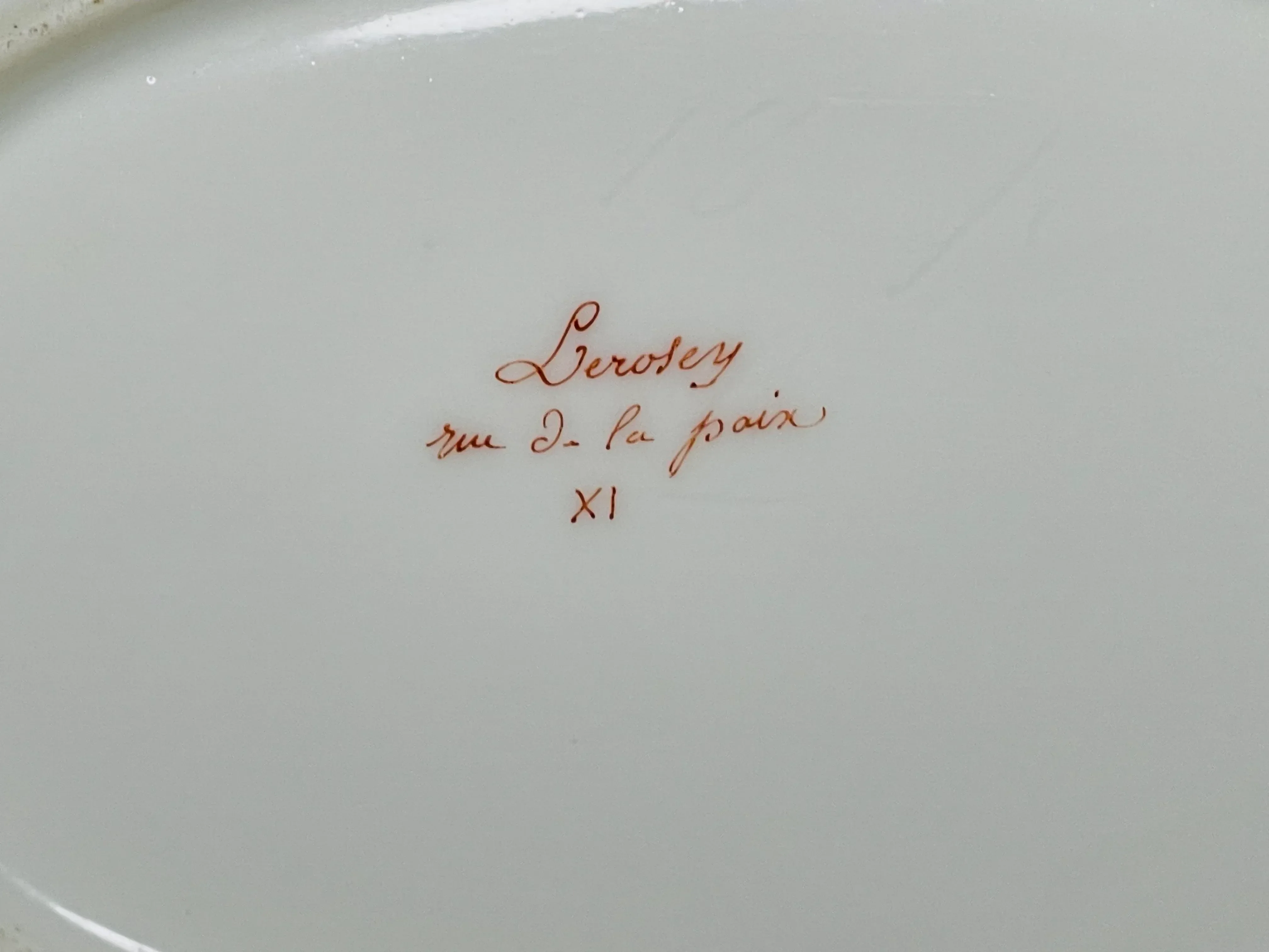 Victorian 1880s Rihouet Lerosey Monogrammed French Meat Serving