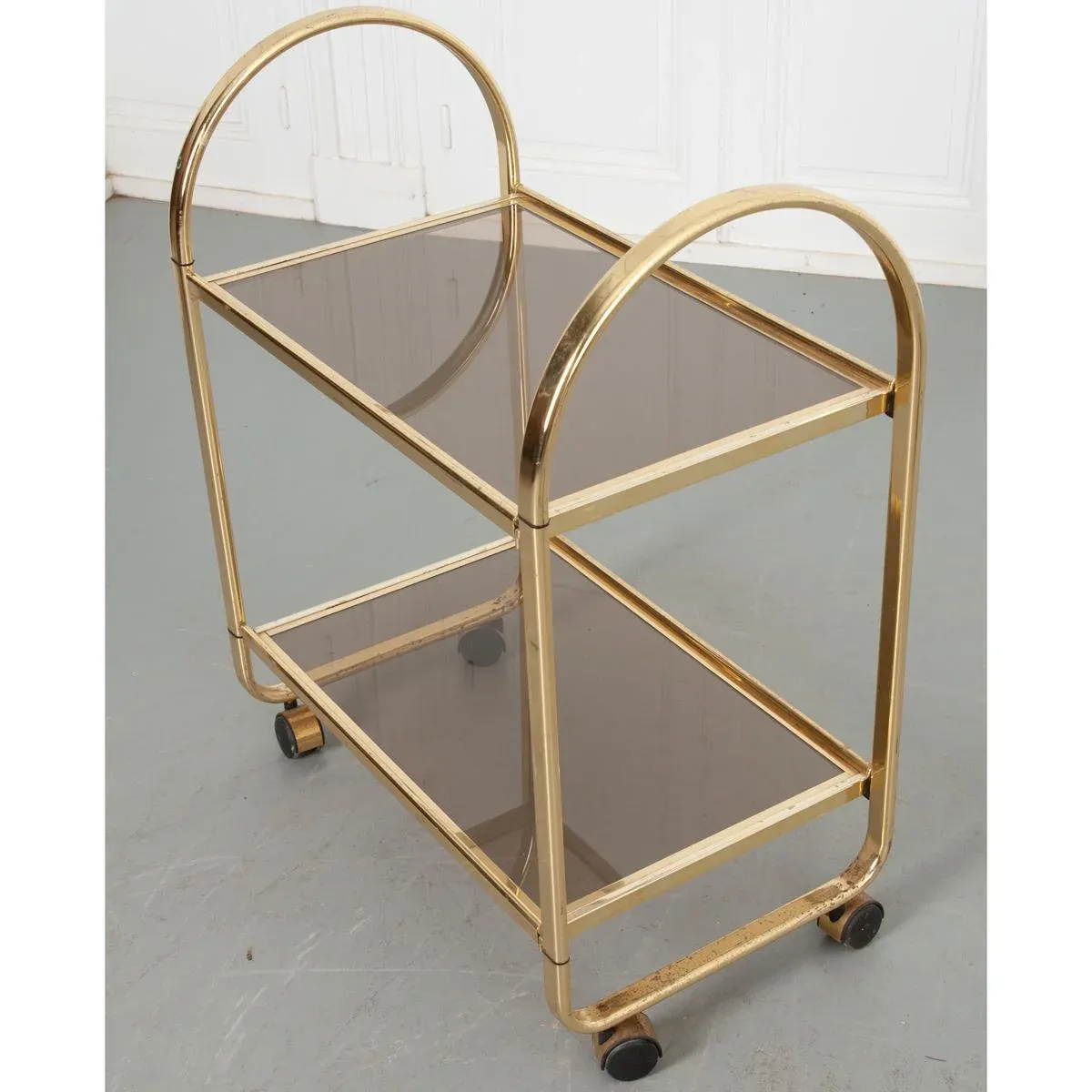 Vintage M-B Italia Brass & Glass Bar Cart