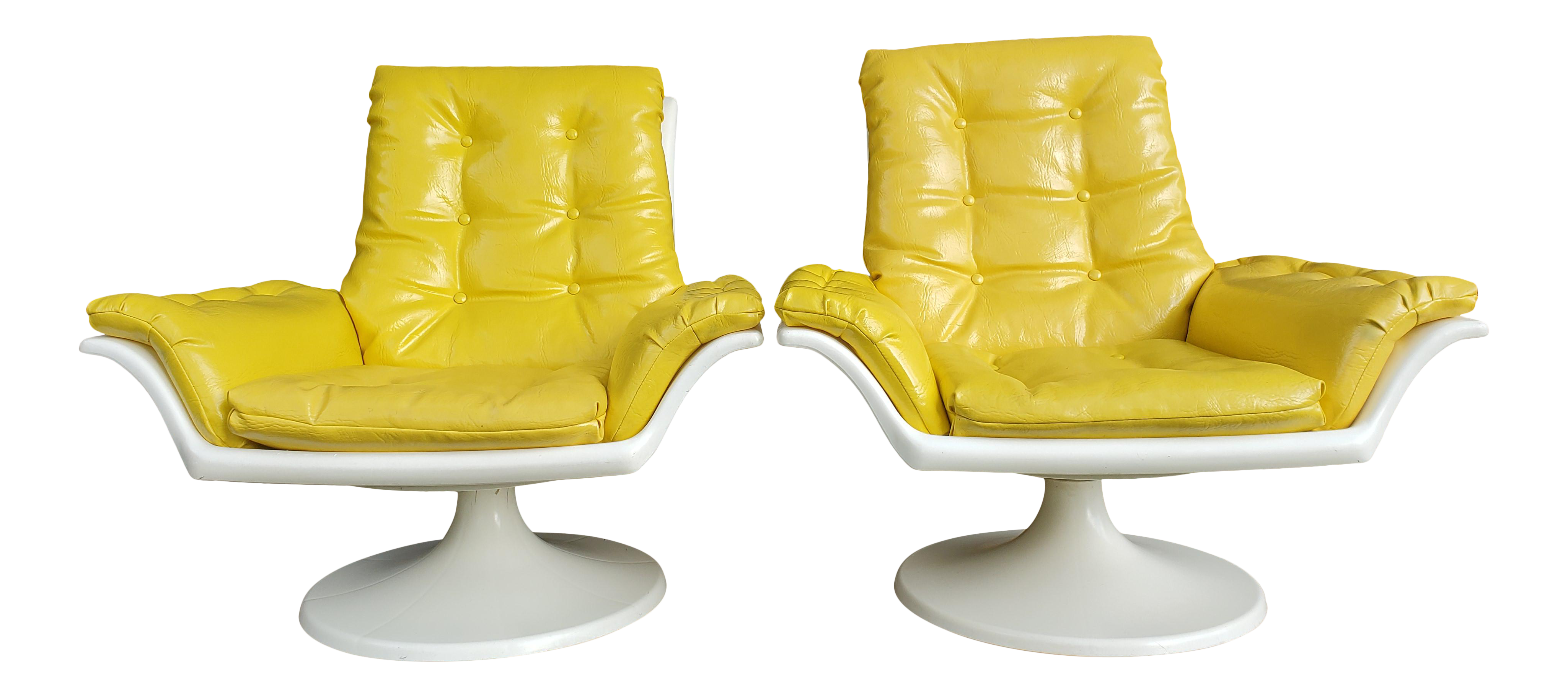 Mid 20th Century Futorian Decorian Molded Plastic Shell Modern Lounge Chairs Italian Style Set Of 2 Chairish