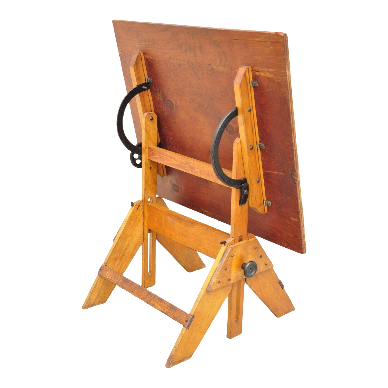 Antique Wooden Adjustable Drafting Table Artist Desk Cast Iron Hardware Chairish