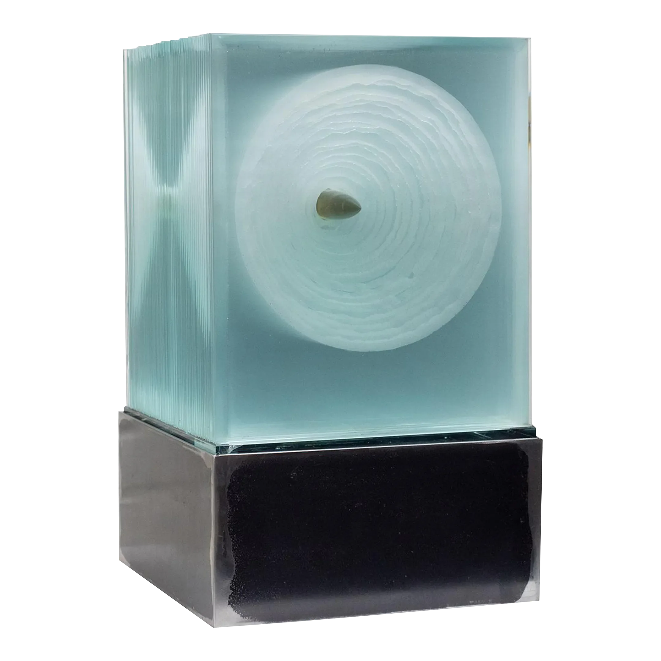 Art Glass Cube Sculpture by Jiri Jelinek