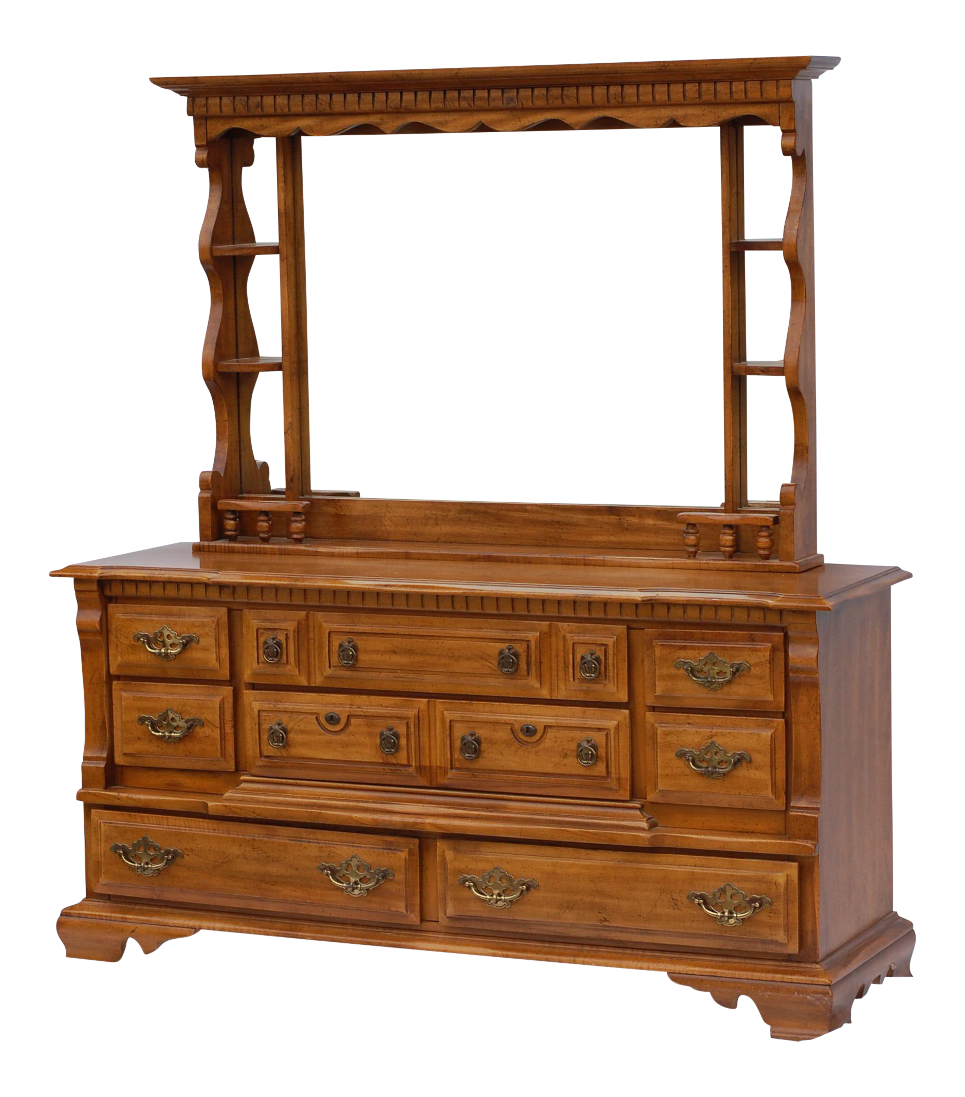 Early American Style Triple Dresser Eagle Brass Hardware Chairish